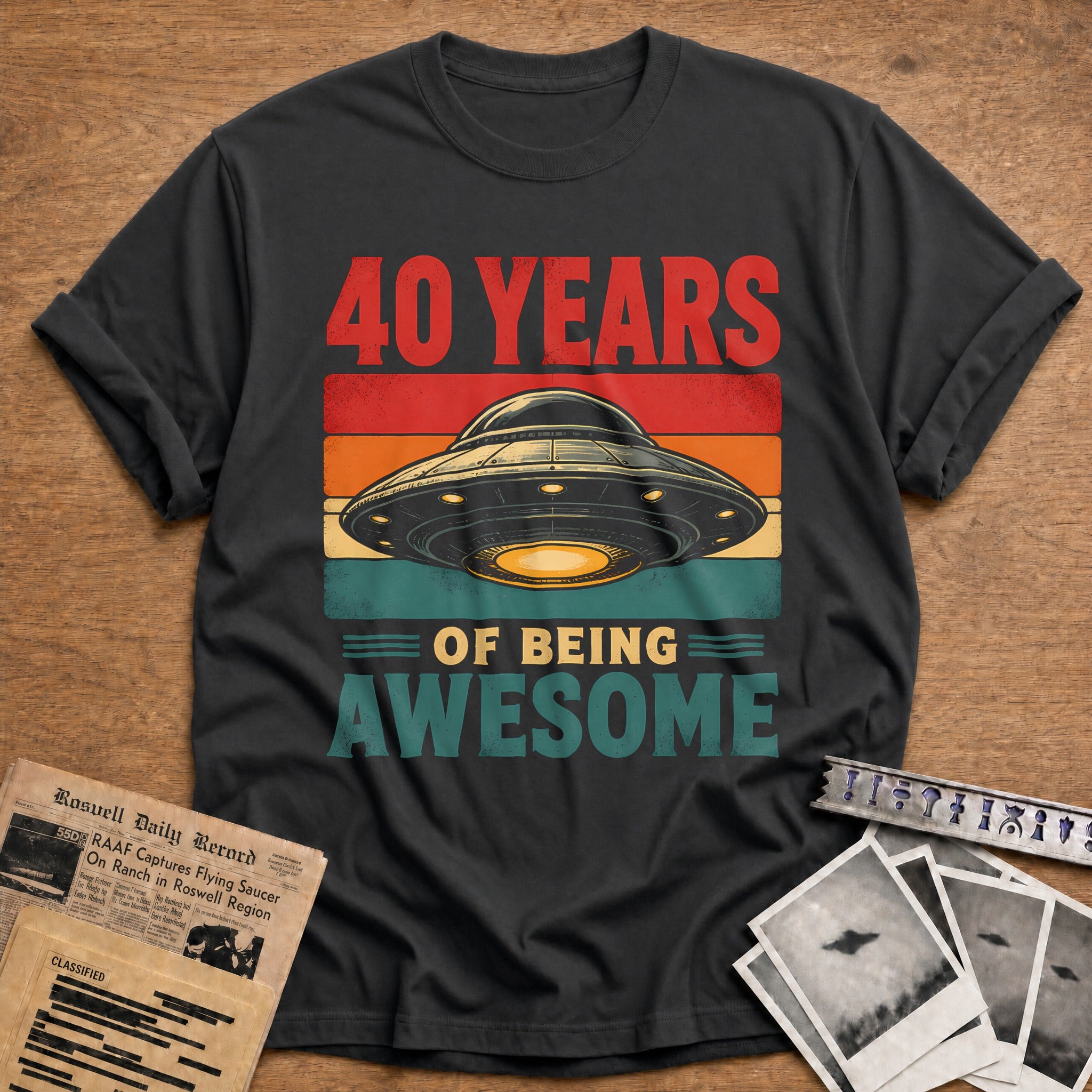 40 Being Awesome T-Shirt - Charcoal