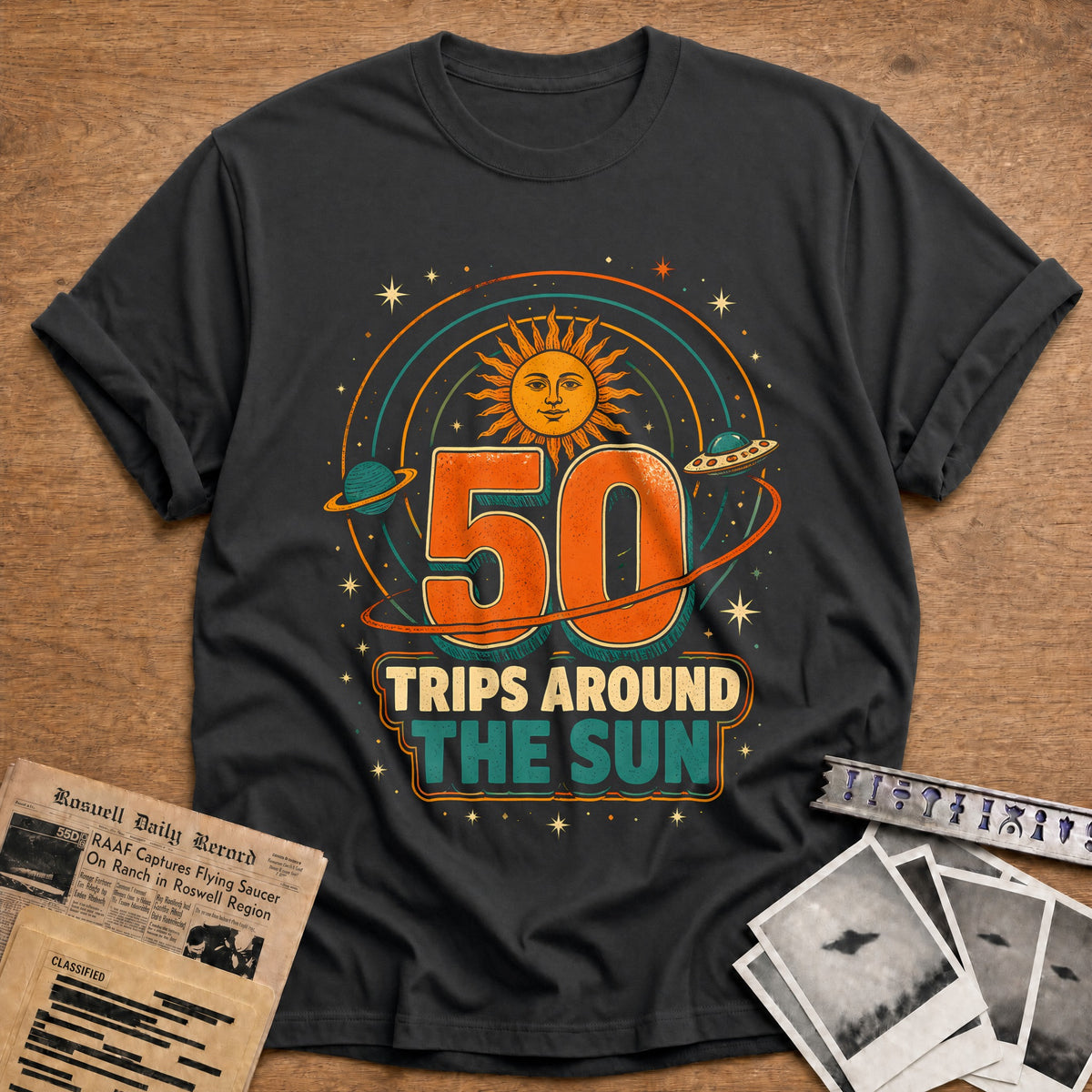 50 Around The Sun T-Shirt - Charcoal