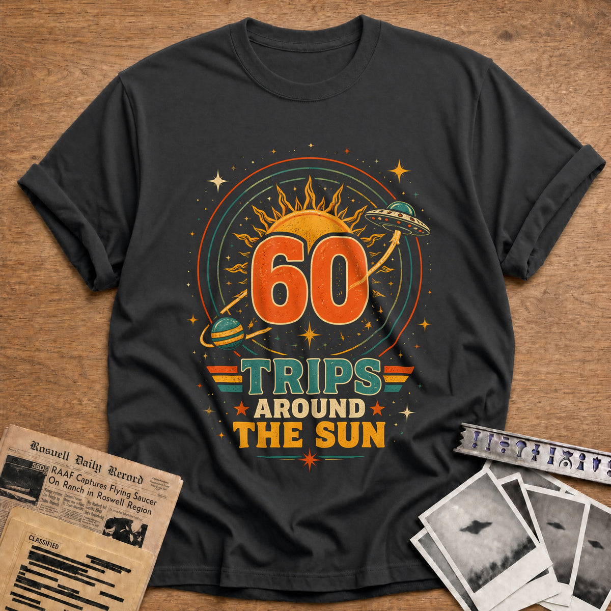 60 Around The Sun T-Shirt - Charcoal