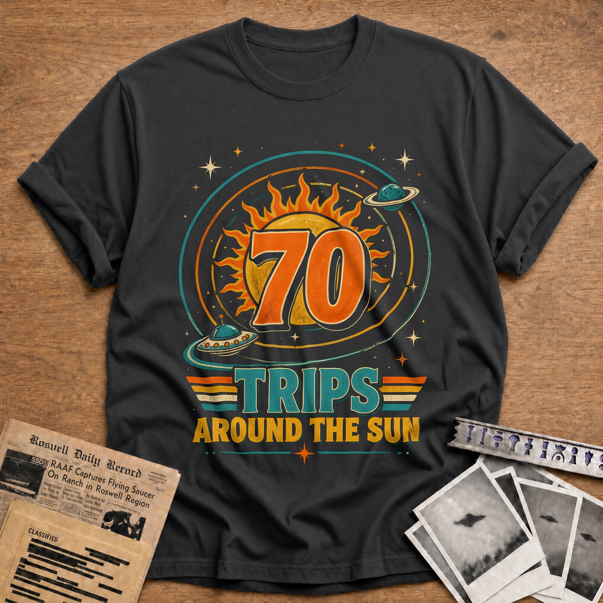 70 Around The Sun T-Shirt - Charcoal