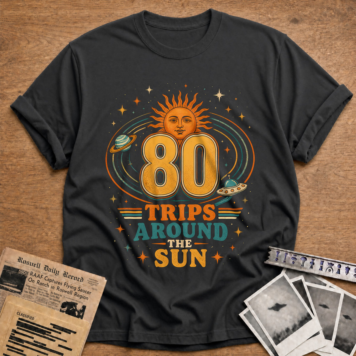 80 Around The Sun T-Shirt - Charcoal