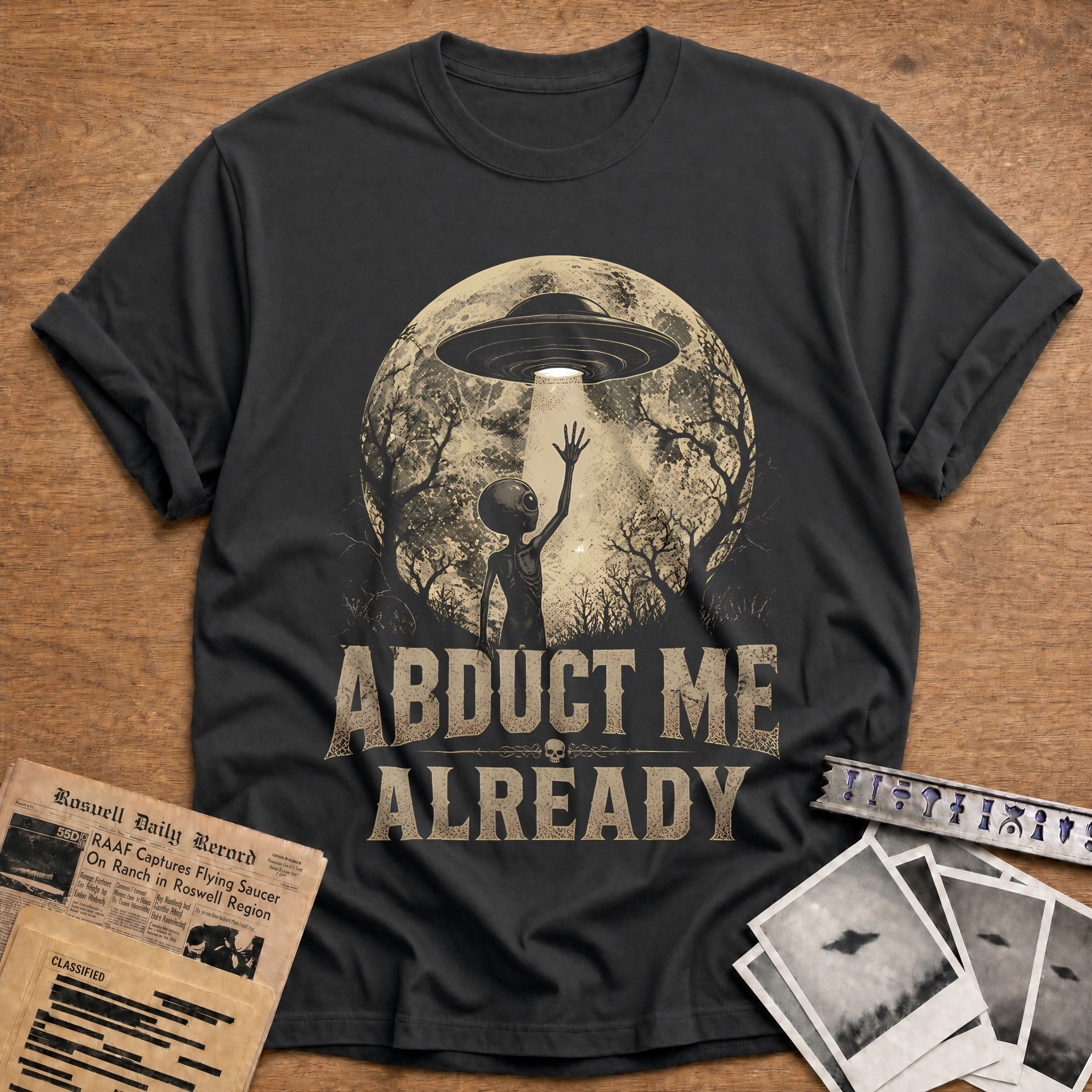 Abduct Me Already 61 T-Shirt - Charcoal
