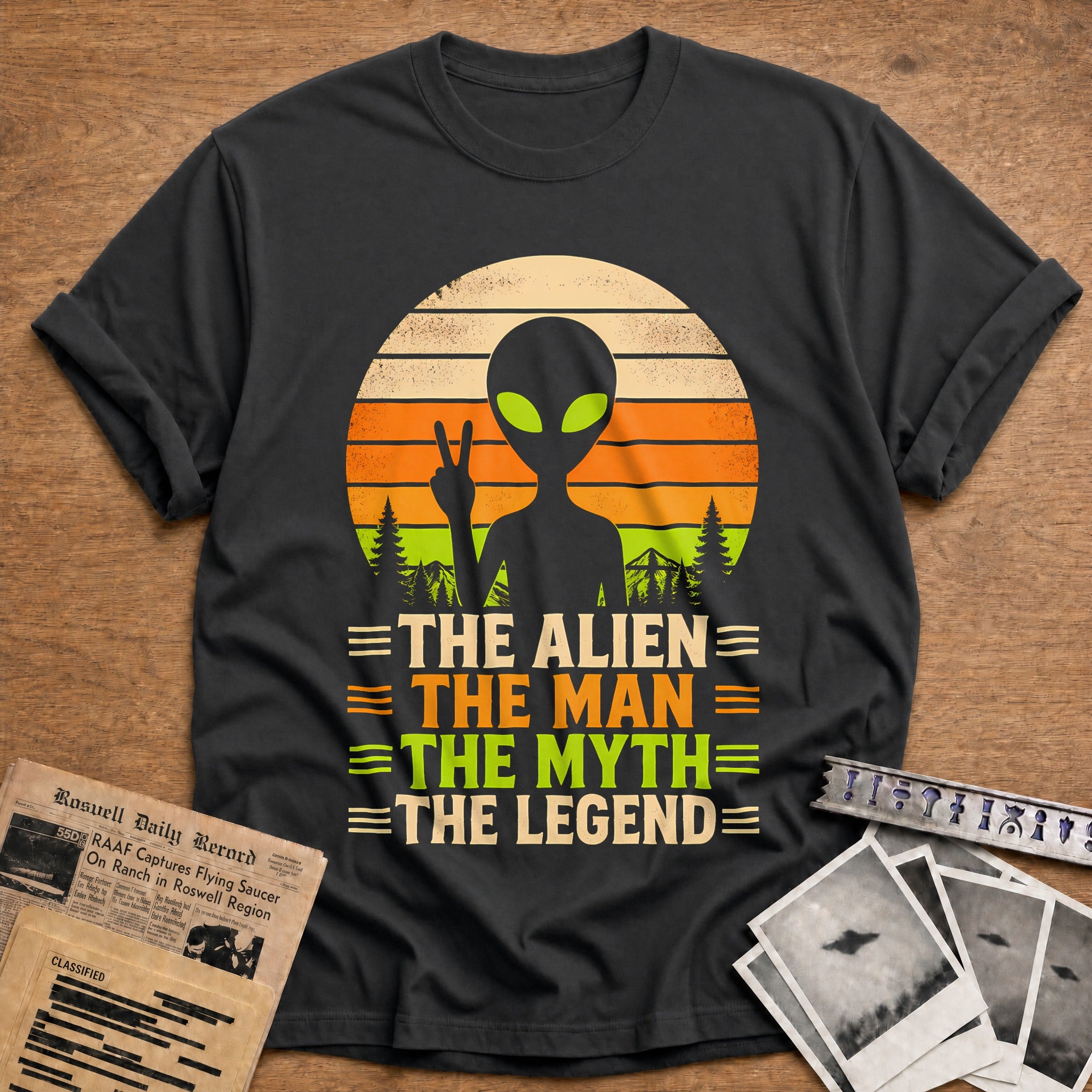 Alien Man Myth Legend 67 T-Shirt - Charcoal
