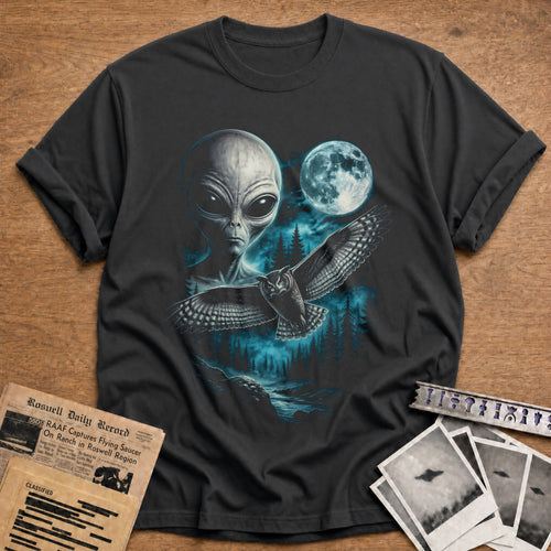 Alien Owl Full Moon 82 - Charcoal