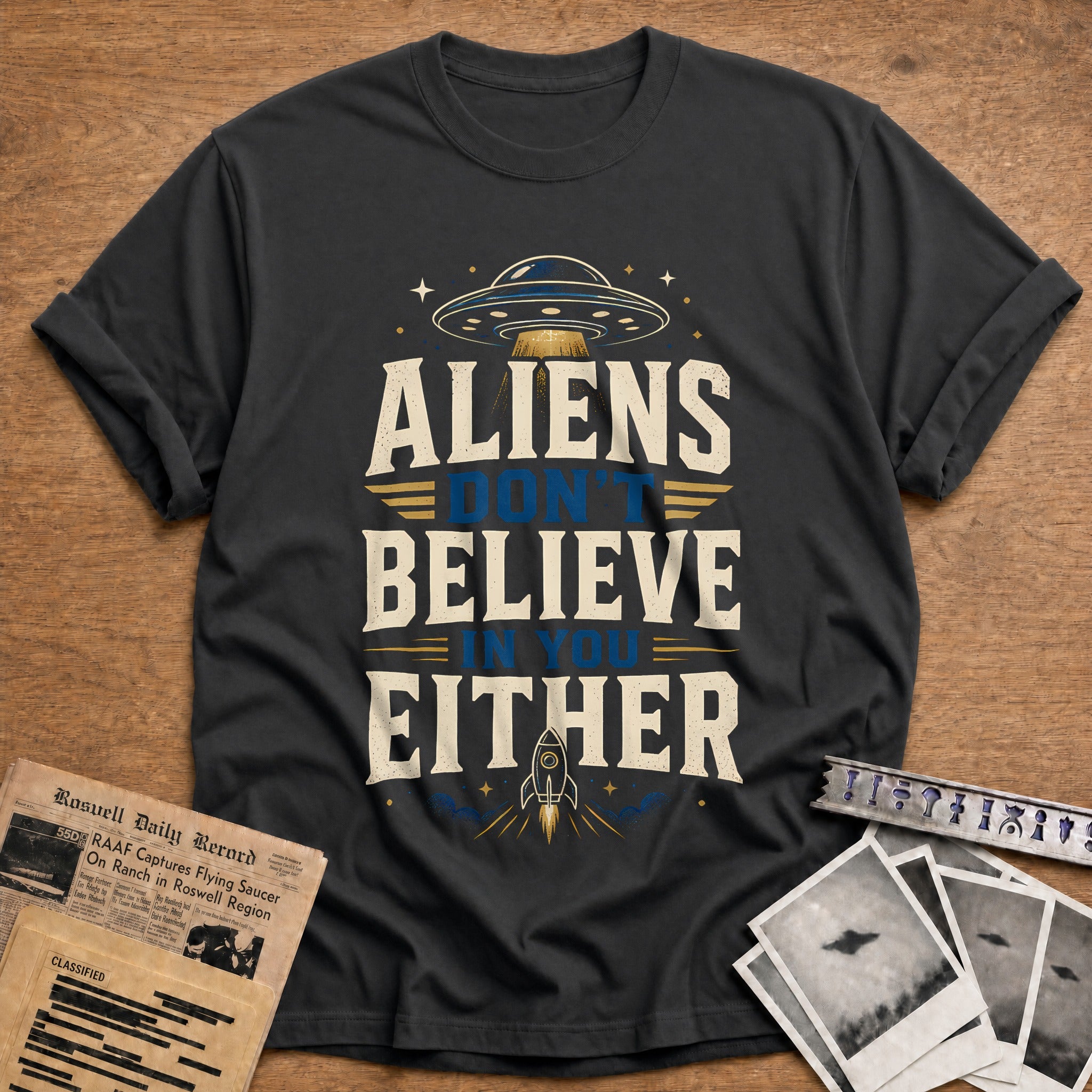 Aliens Don T Believe In You Either 28 T-Shirt - Charcoal