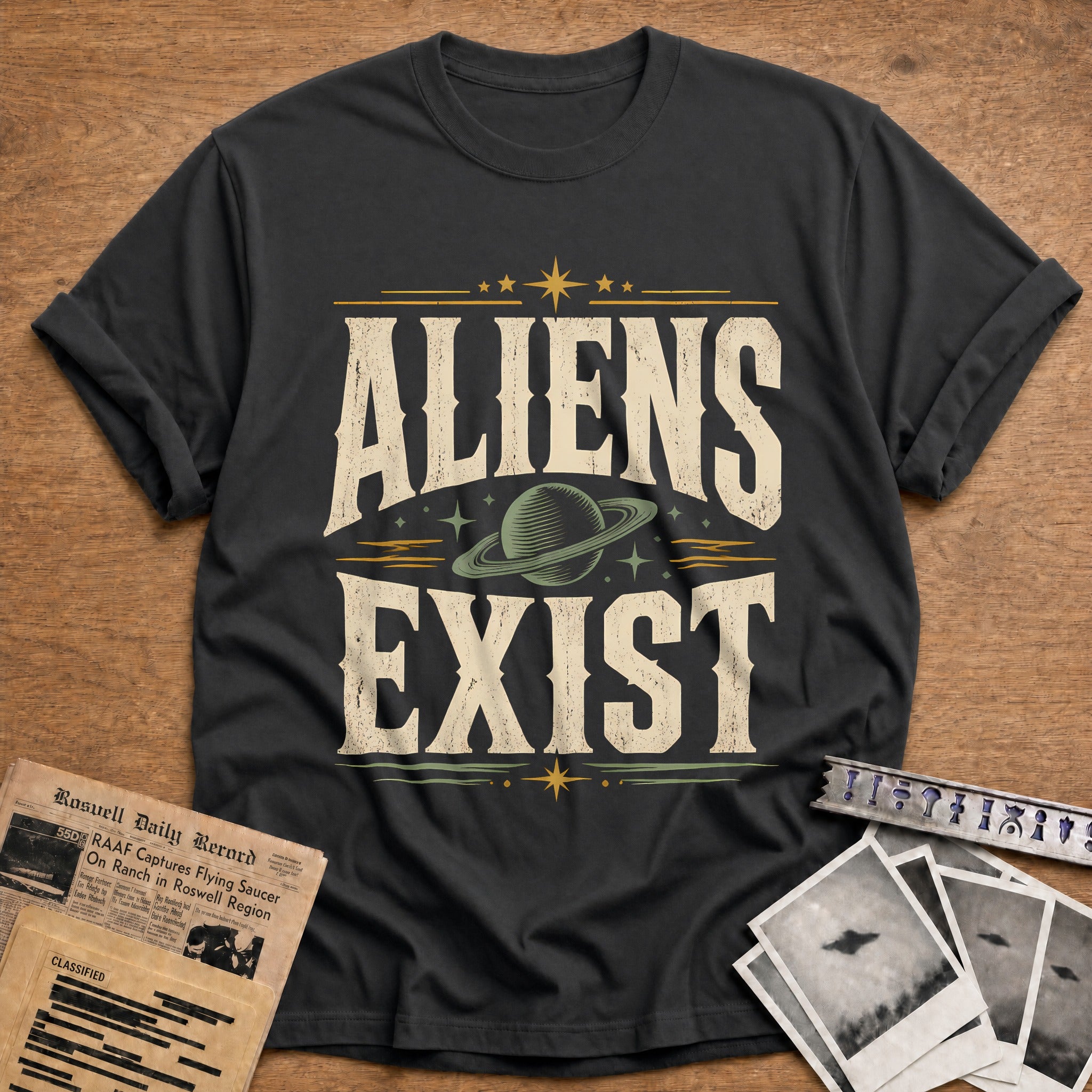 Aliens Exist 99 T-Shirt - Charcoal