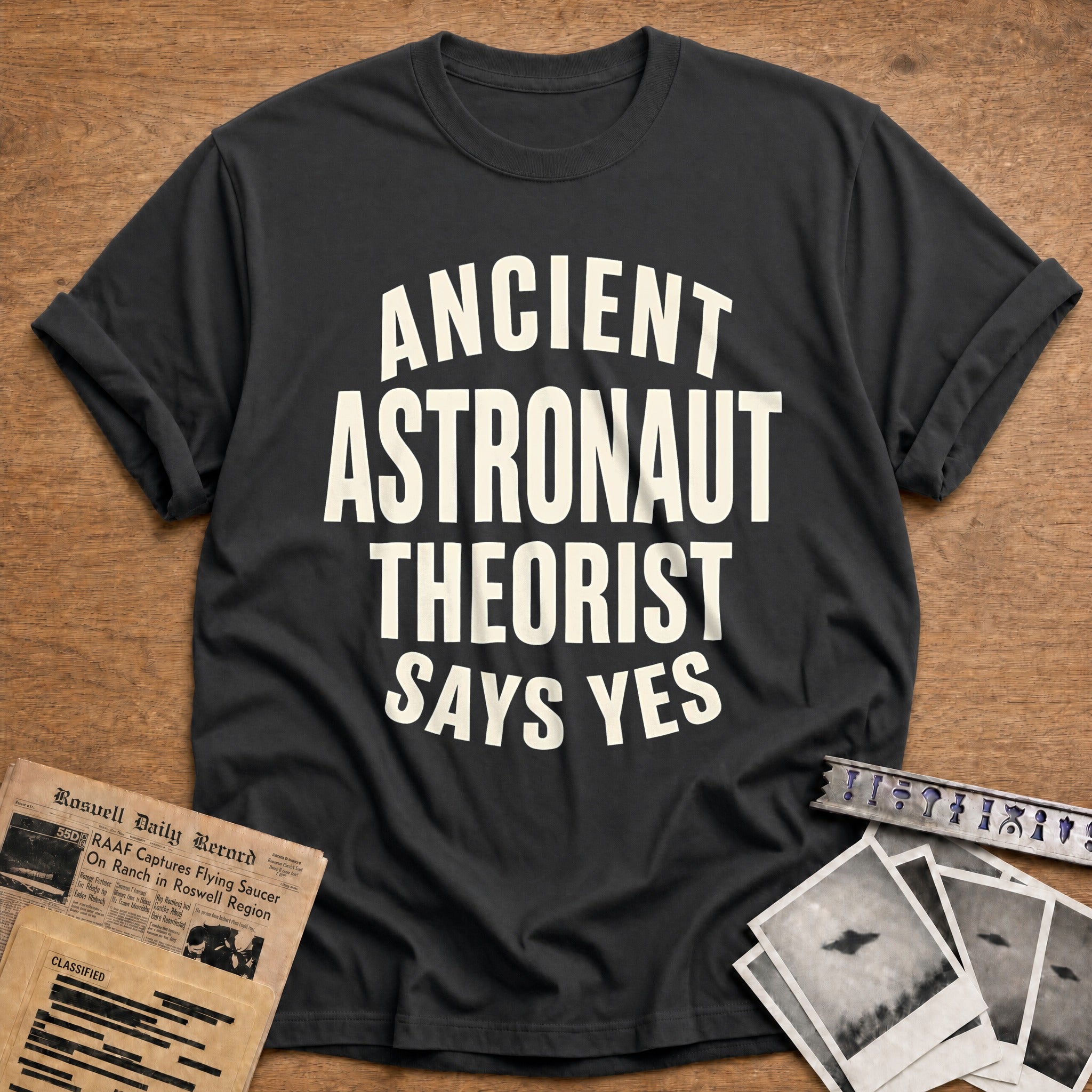 Ancient Astronaut Theorist Says Yes 98 T-Shirt - Charcoal