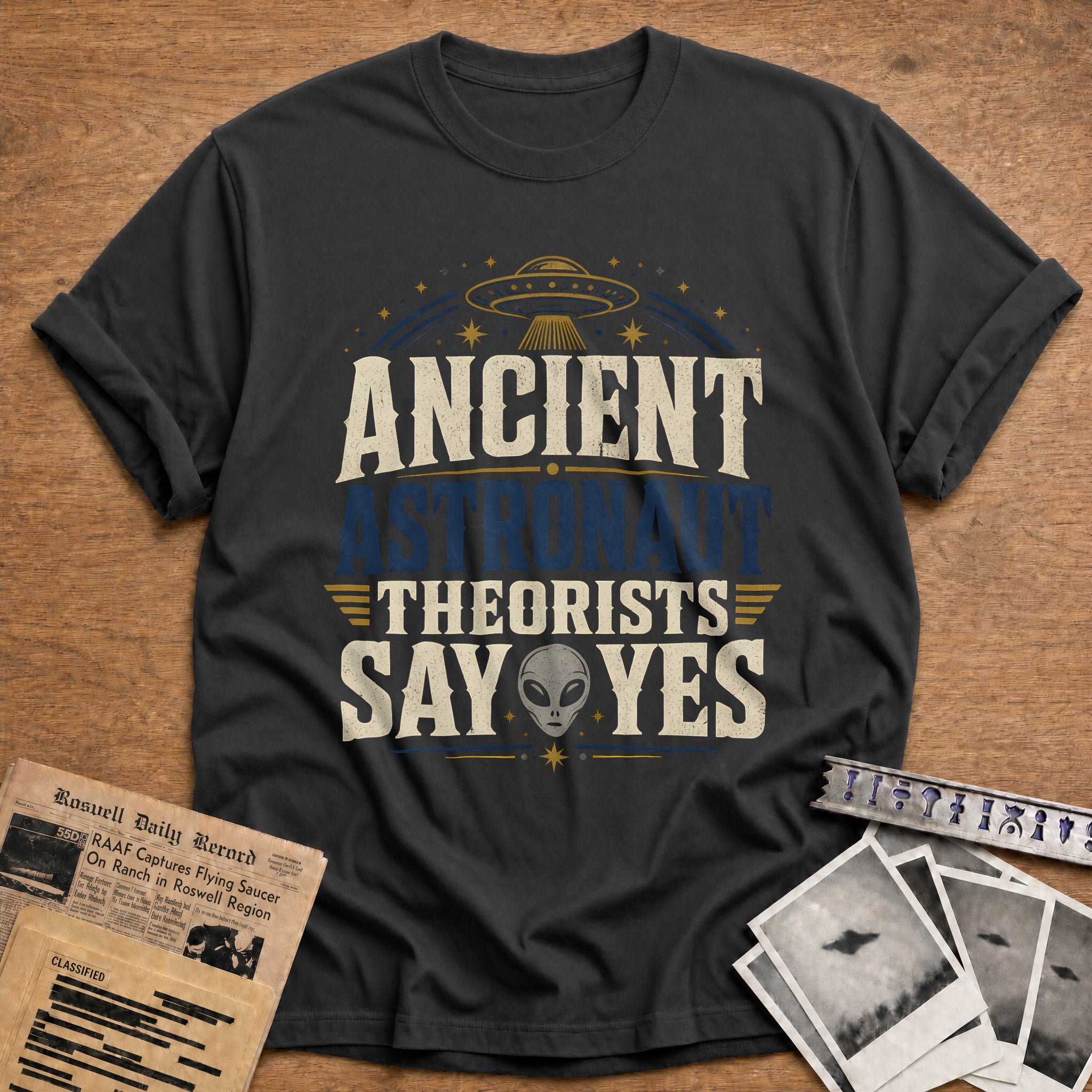 Ancient Astronaut Theorists Say Yes 89 T-Shirt - Charcoal