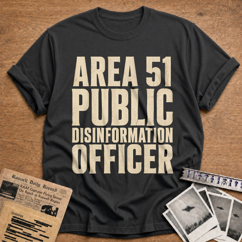 Area 51 Disinformation Officer 37 T-Shirt - Charcoal