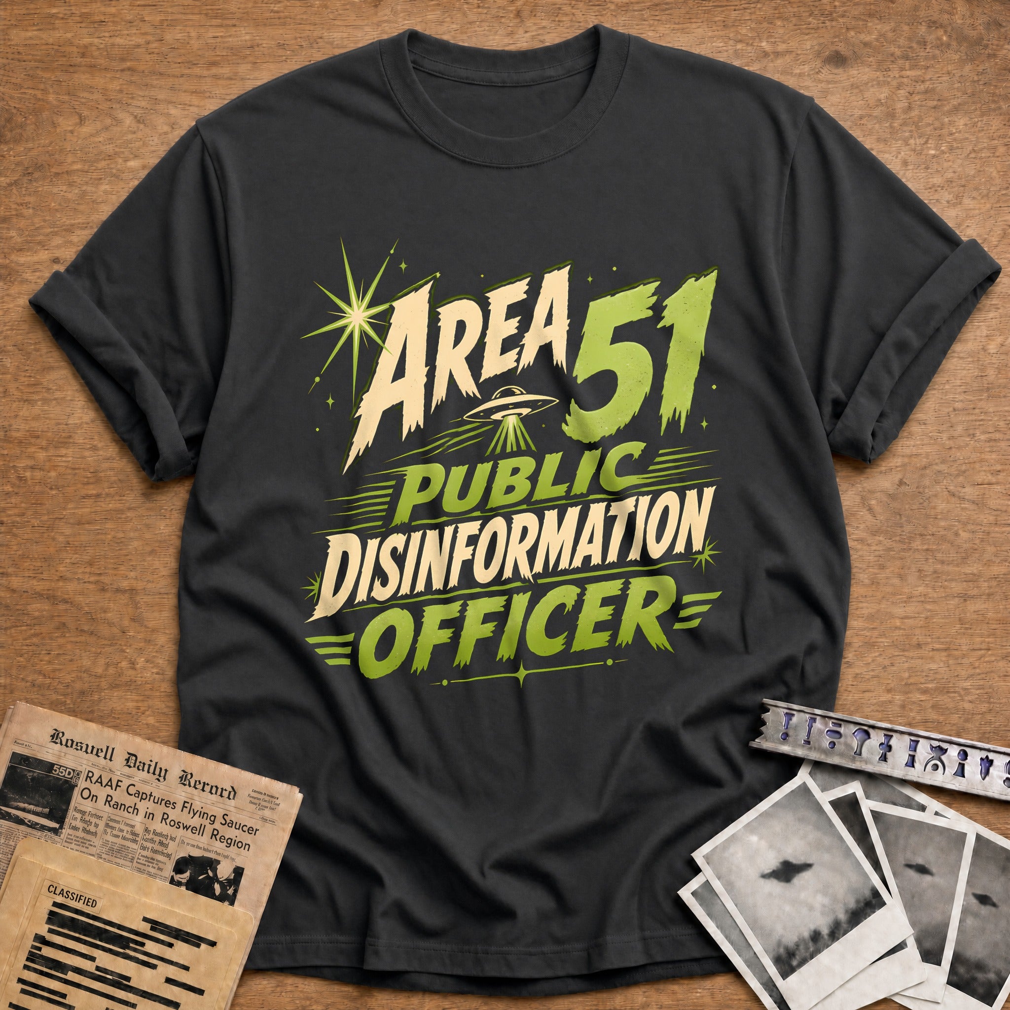Area 51 Disinformation Officer 80 T-Shirt - Charcoal