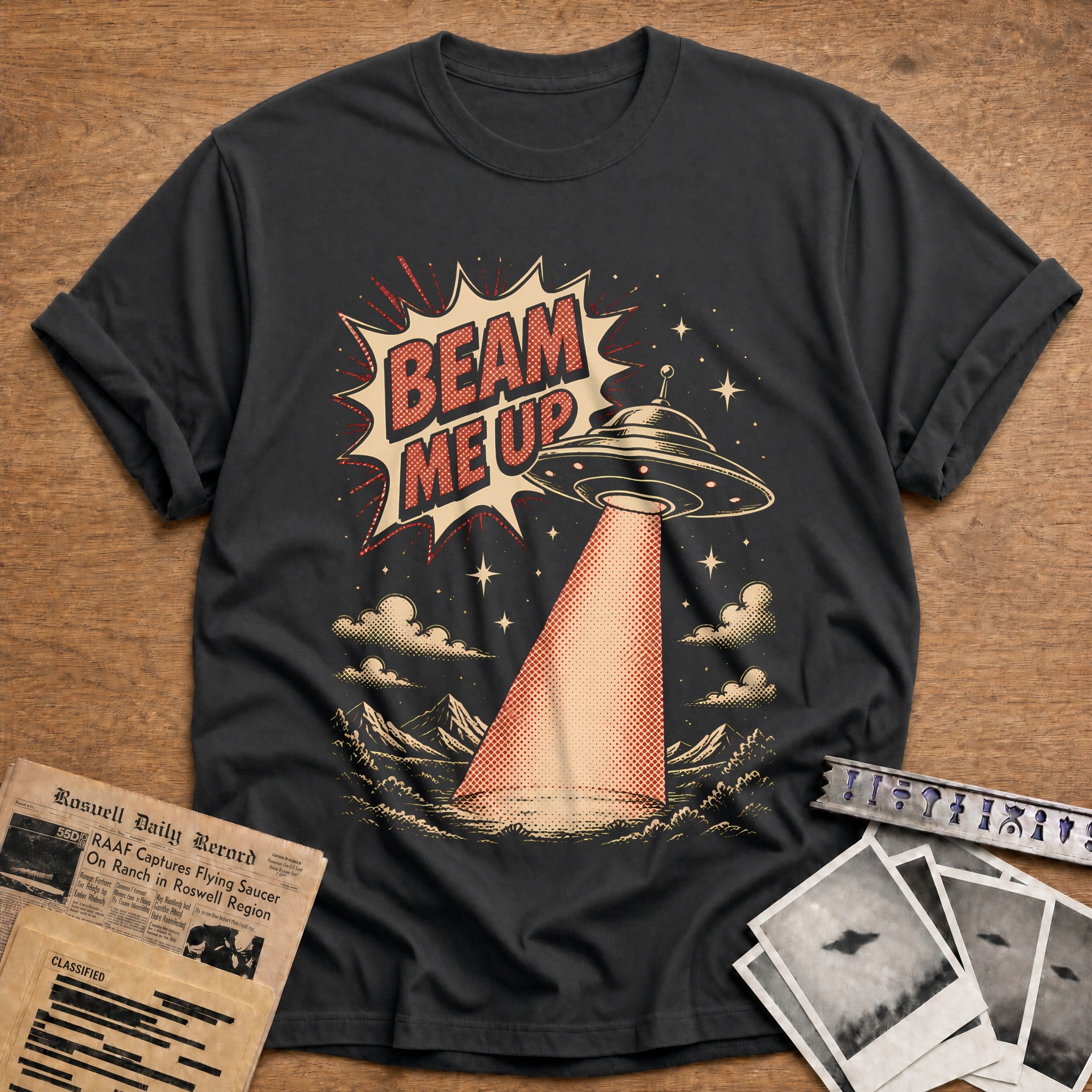 Beam Me Up Comic 79 T-Shirt - Charcoal