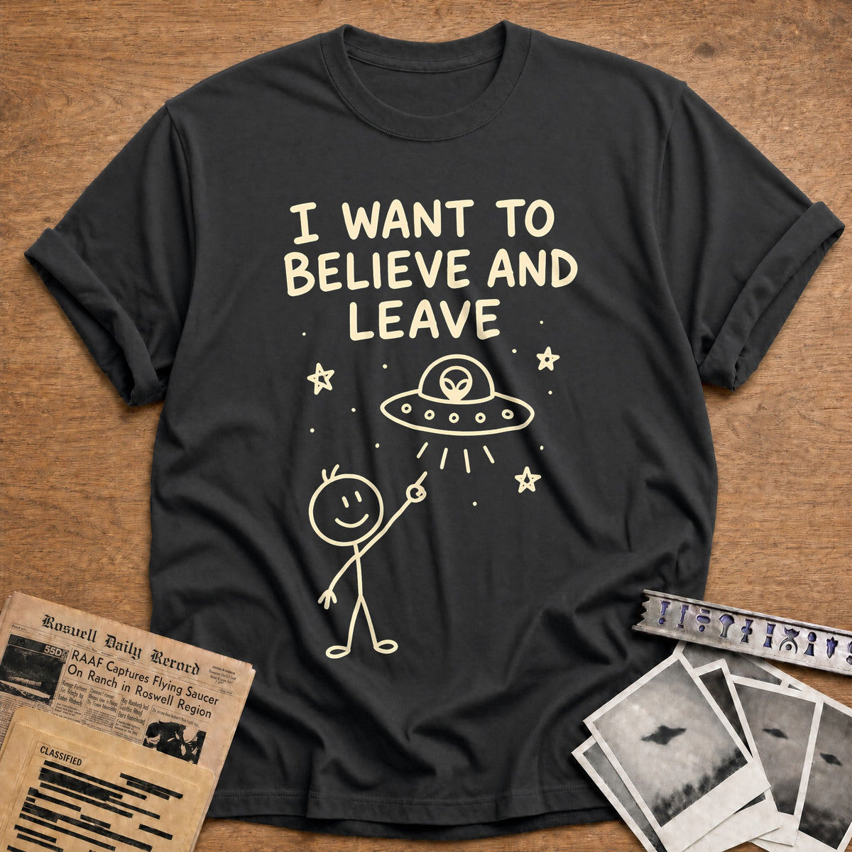 Believe And Leave 24 T-Shirt - Charcoal