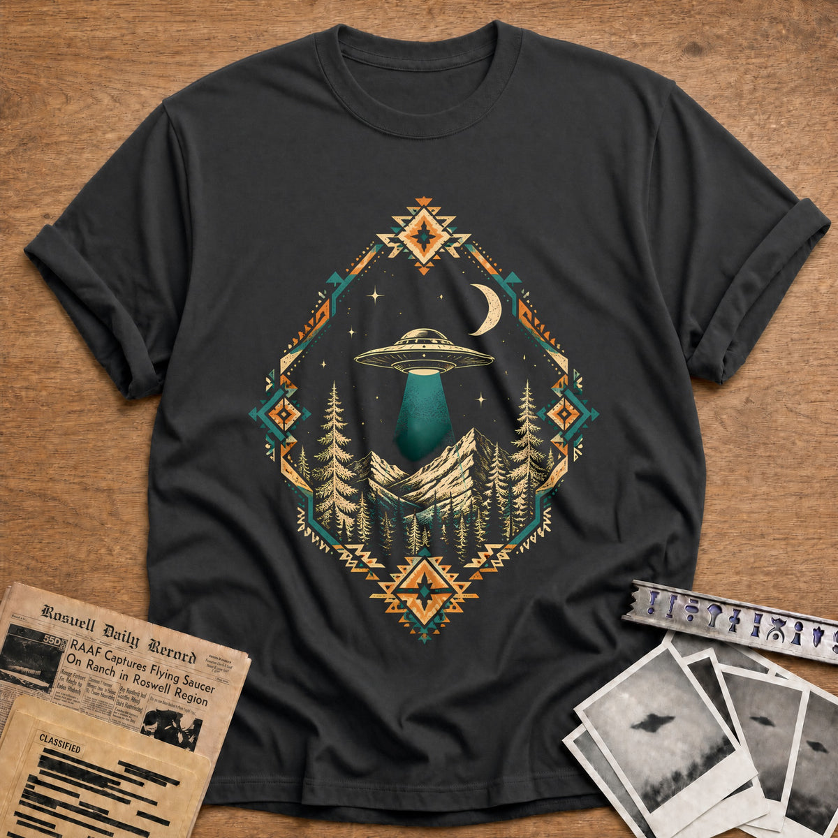 Boho UFO Forest 50 T-Shirt - Charcoal