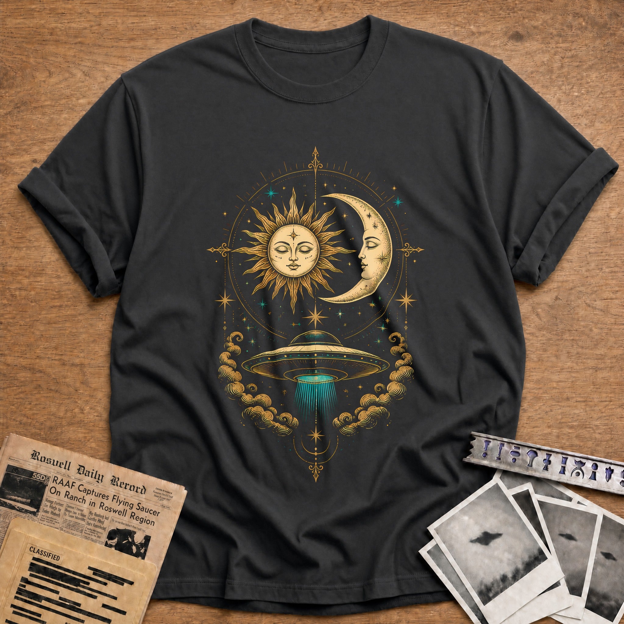 Celestial Disclosure T-Shirt - Charcoal