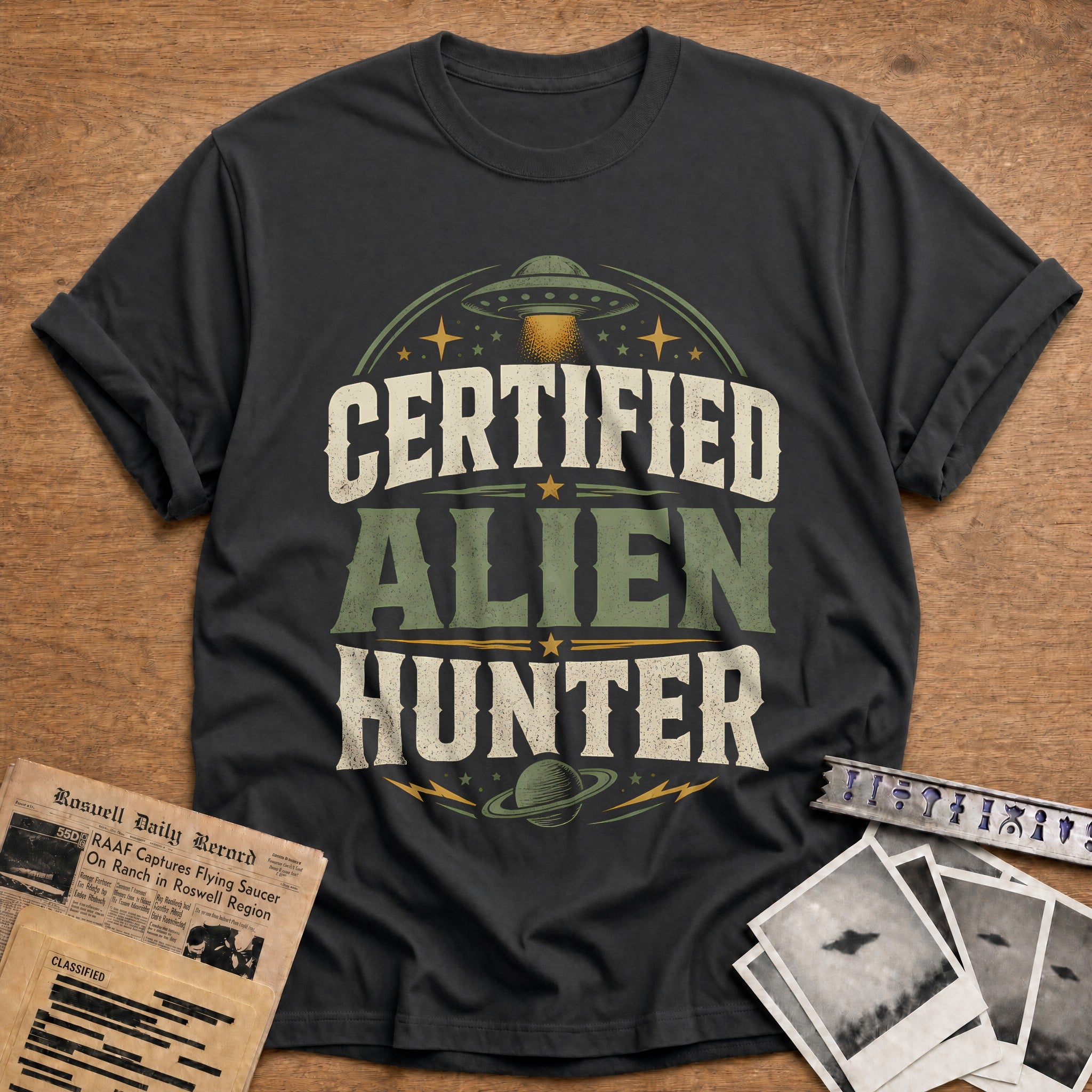 Certified Alien Hunter 22 T-Shirt - Charcoal