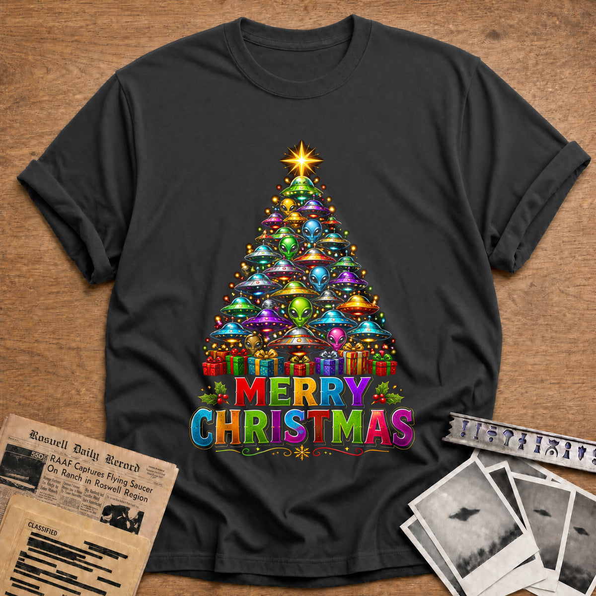 Colourful Ufo Tree 65 T-Shirt - Charcoal
