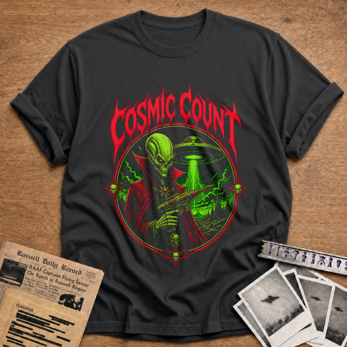 Cosmic Count 46 T-Shirt - Charcoal