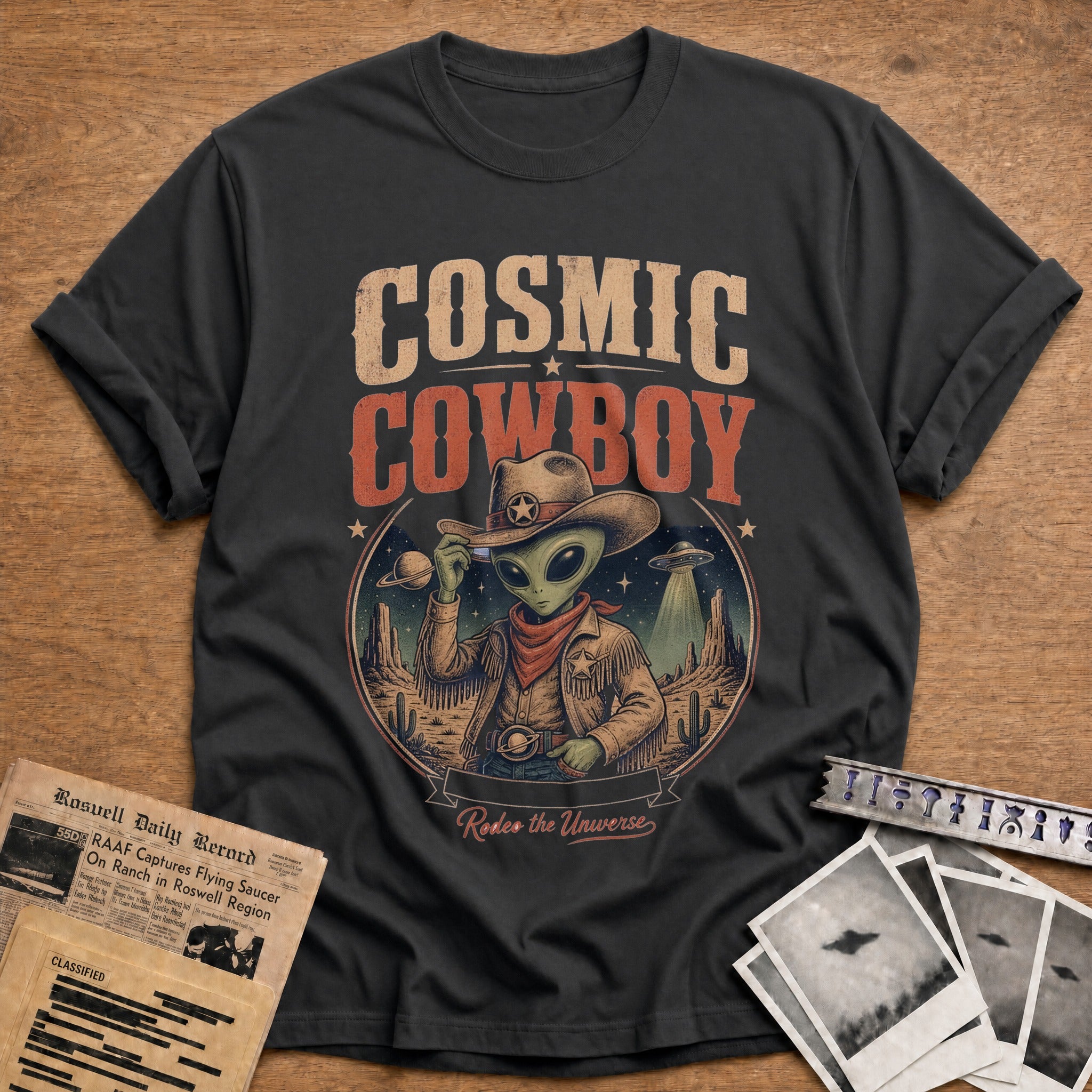 Cosmic Cowboy Rodeo The Universe - Charcoal