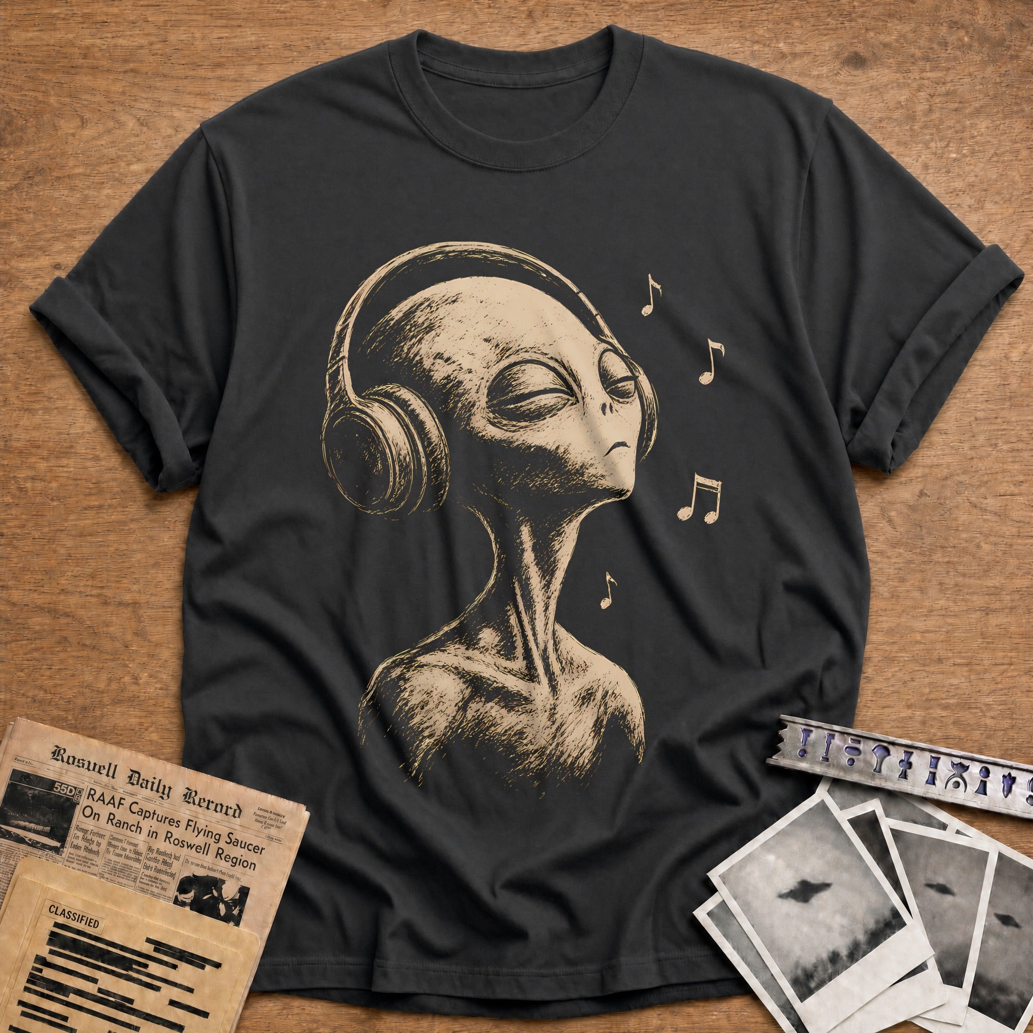 Cosmic Headphones T-Shirt - Charcoal