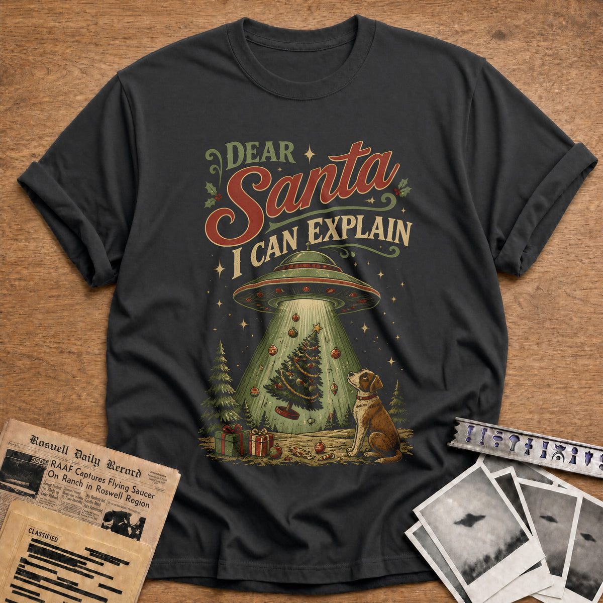 Dear Santa I Can Explain 14 T-Shirt - Charcoal