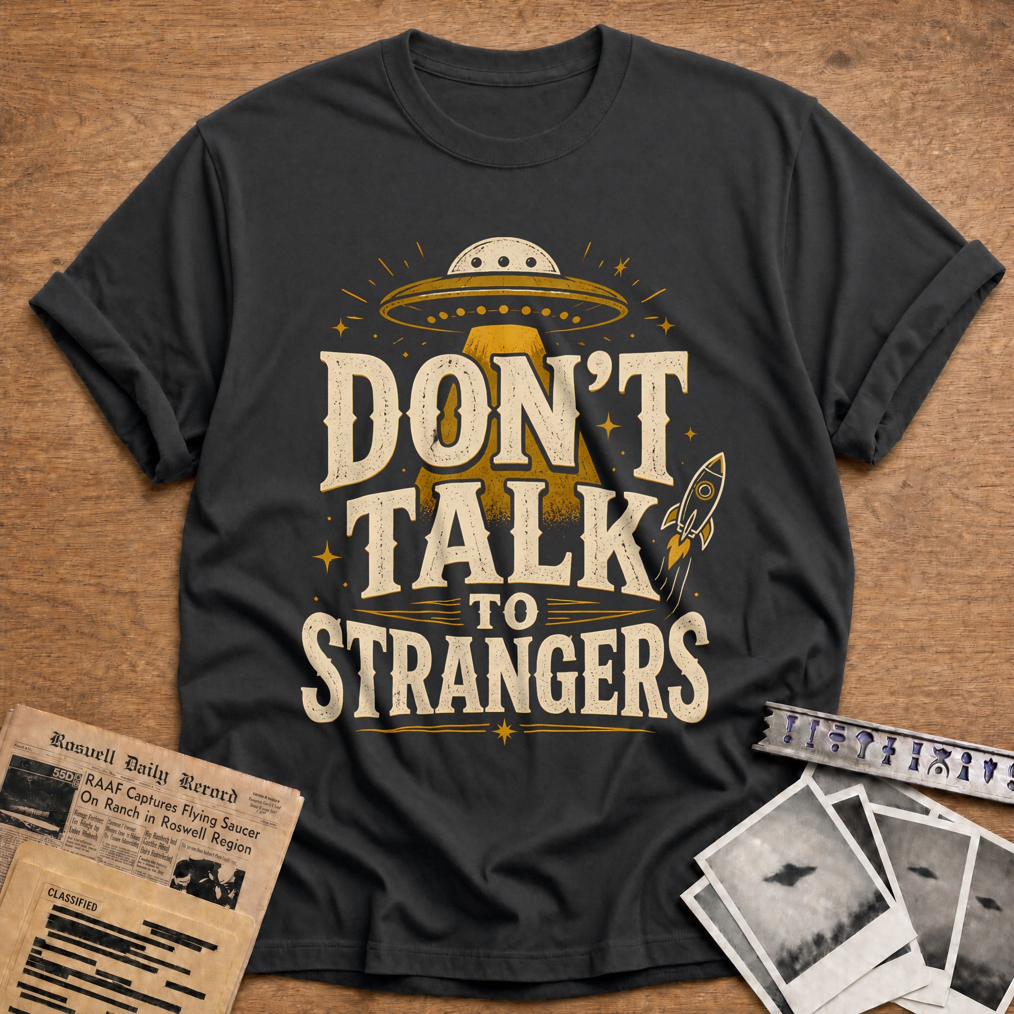 Don T Talk To Strangers 93 T-Shirt - Charcoal