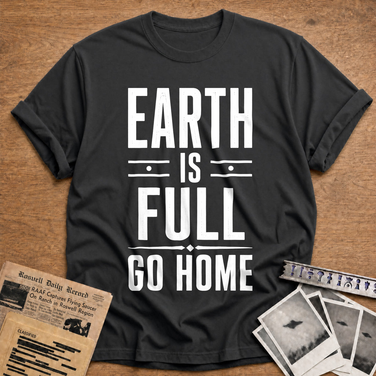 Earth Full Go Home 13 T-Shirt - Charcoal