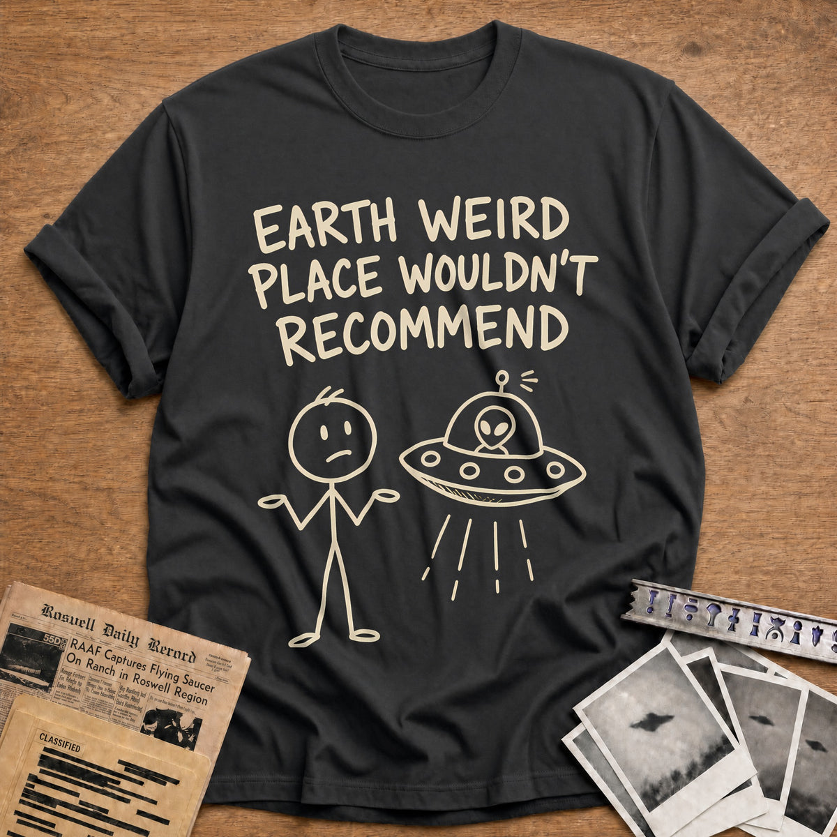 Earth Wouldnt Recommend 44 T-Shirt - Charcoal