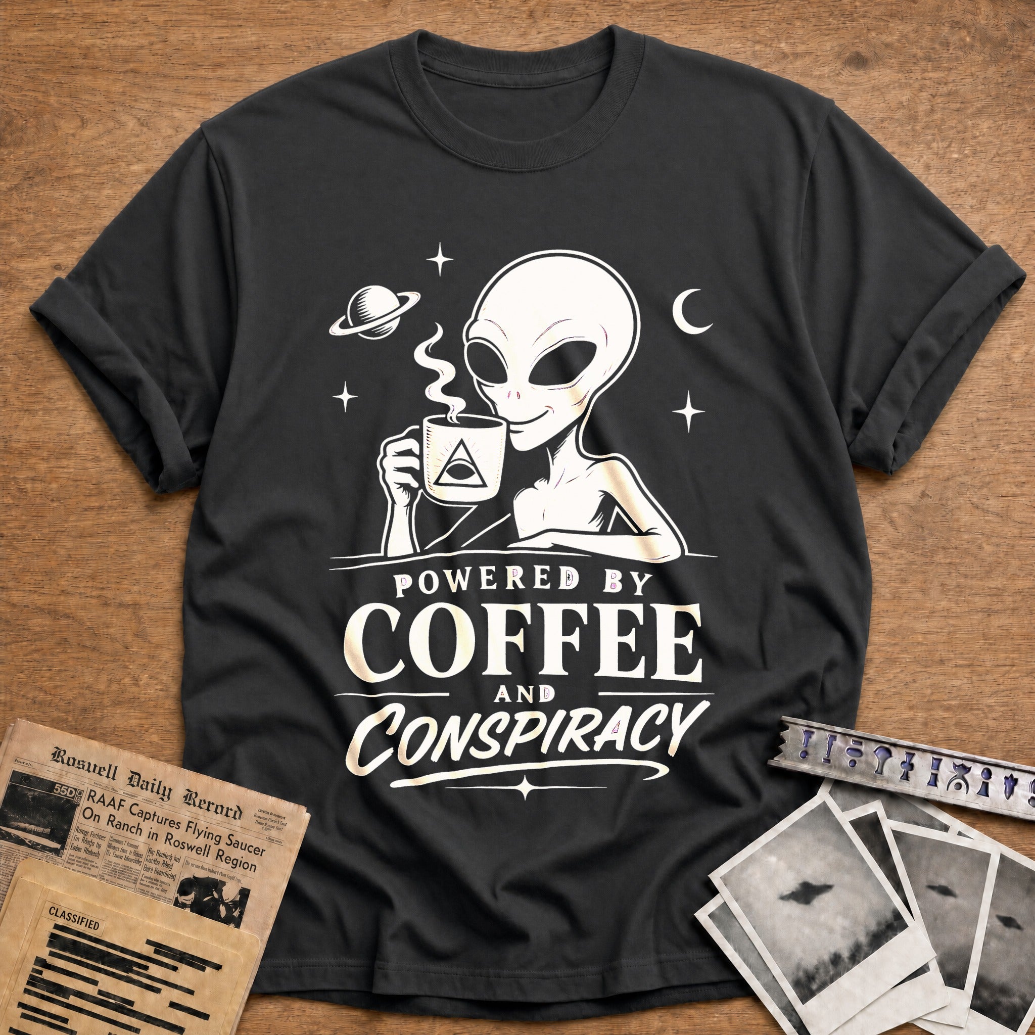 Fueled By Coffee & Aliens - Charcoal