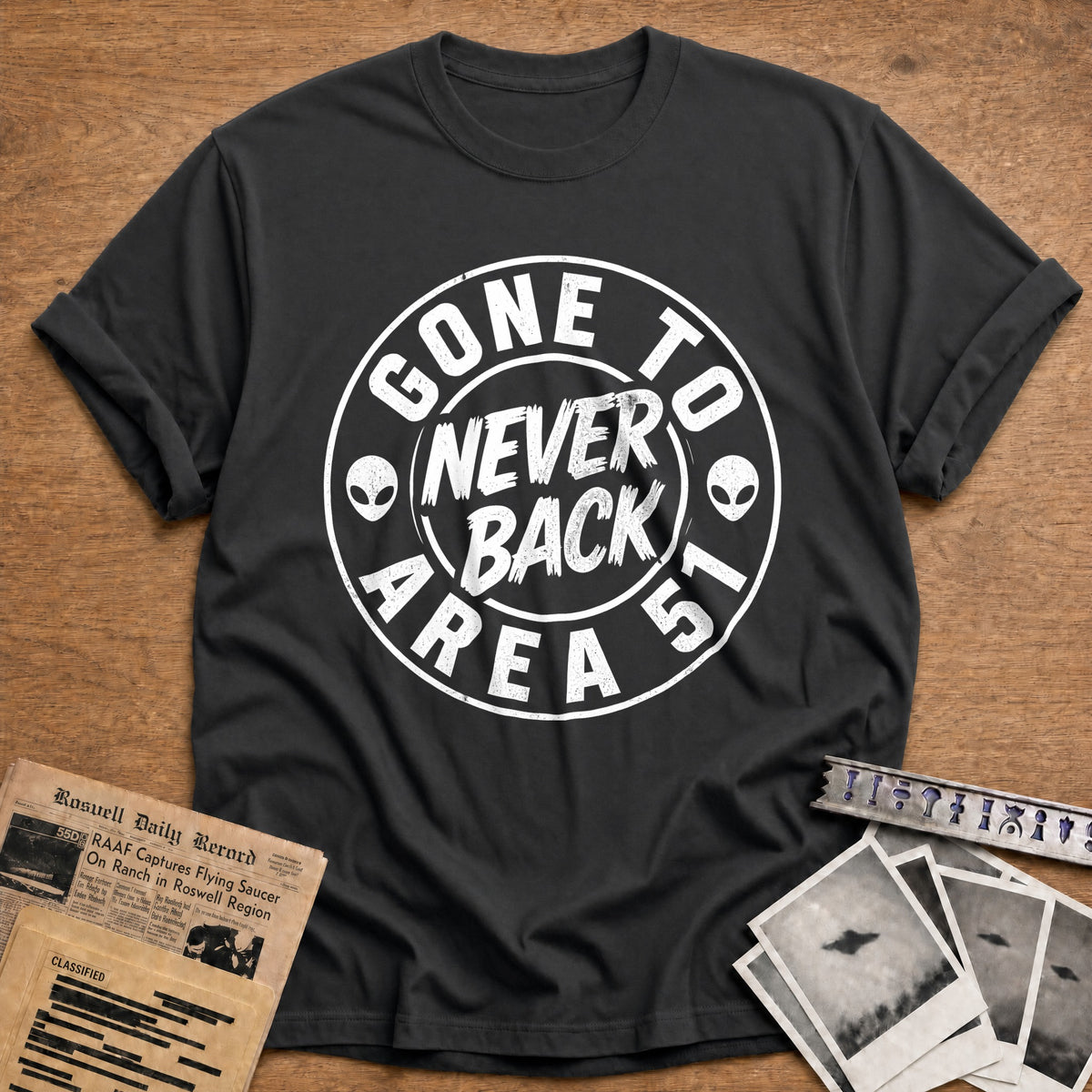Gone To Area 51 Never Back 54 T-Shirt - Charcoal