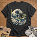 Grey Alien Surfing 77 T-Shirt - Charcoal