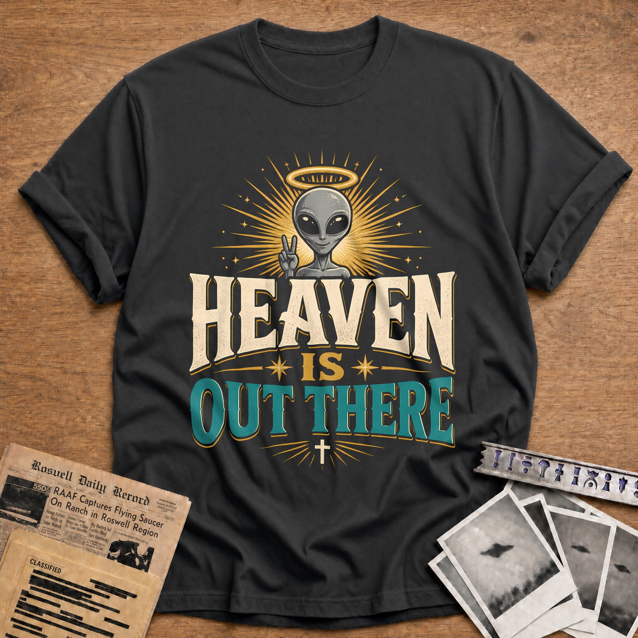 Heaven Is Out There 57 T-Shirt - Charcoal
