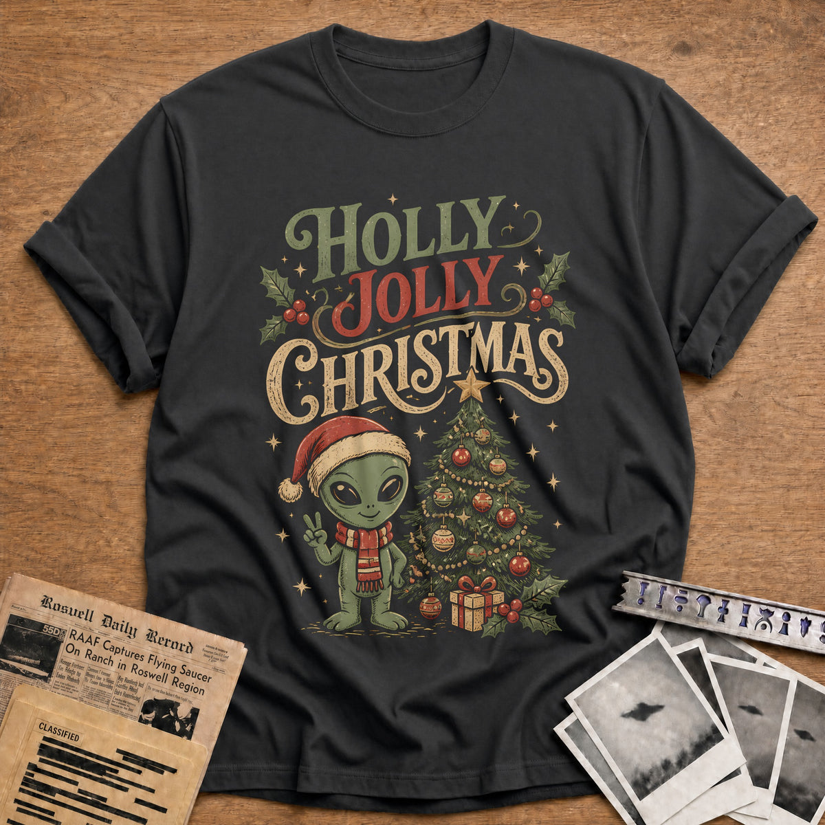 Holly Jolly Christmas 23 T-Shirt - Charcoal