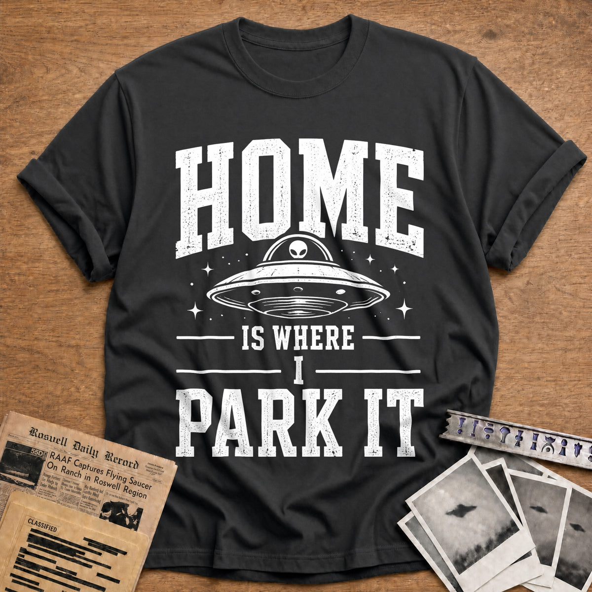 Home Is Where I Park It 37 T-Shirt - Charcoal