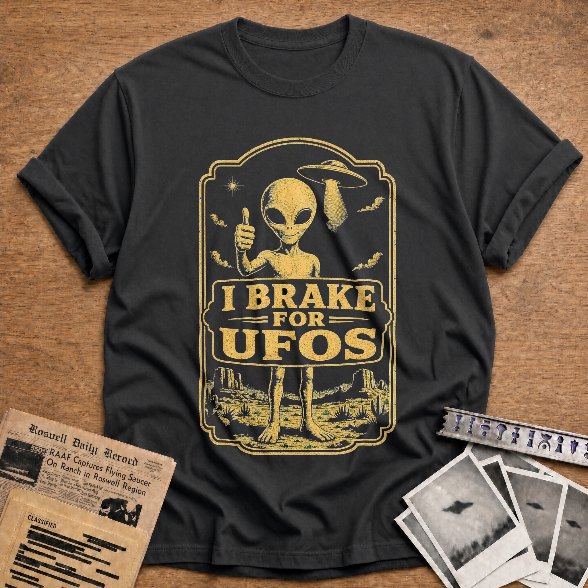 I Brake For Ufos 02 - Charcoal