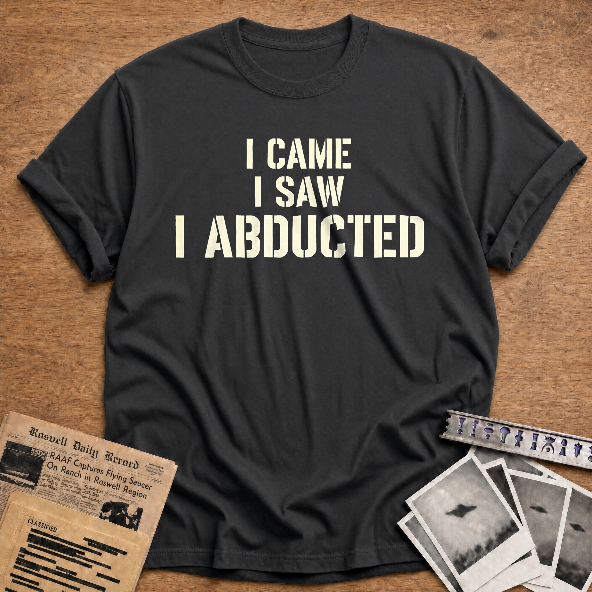 I Came I Saw I Abducted 92 T-Shirt - Charcoal