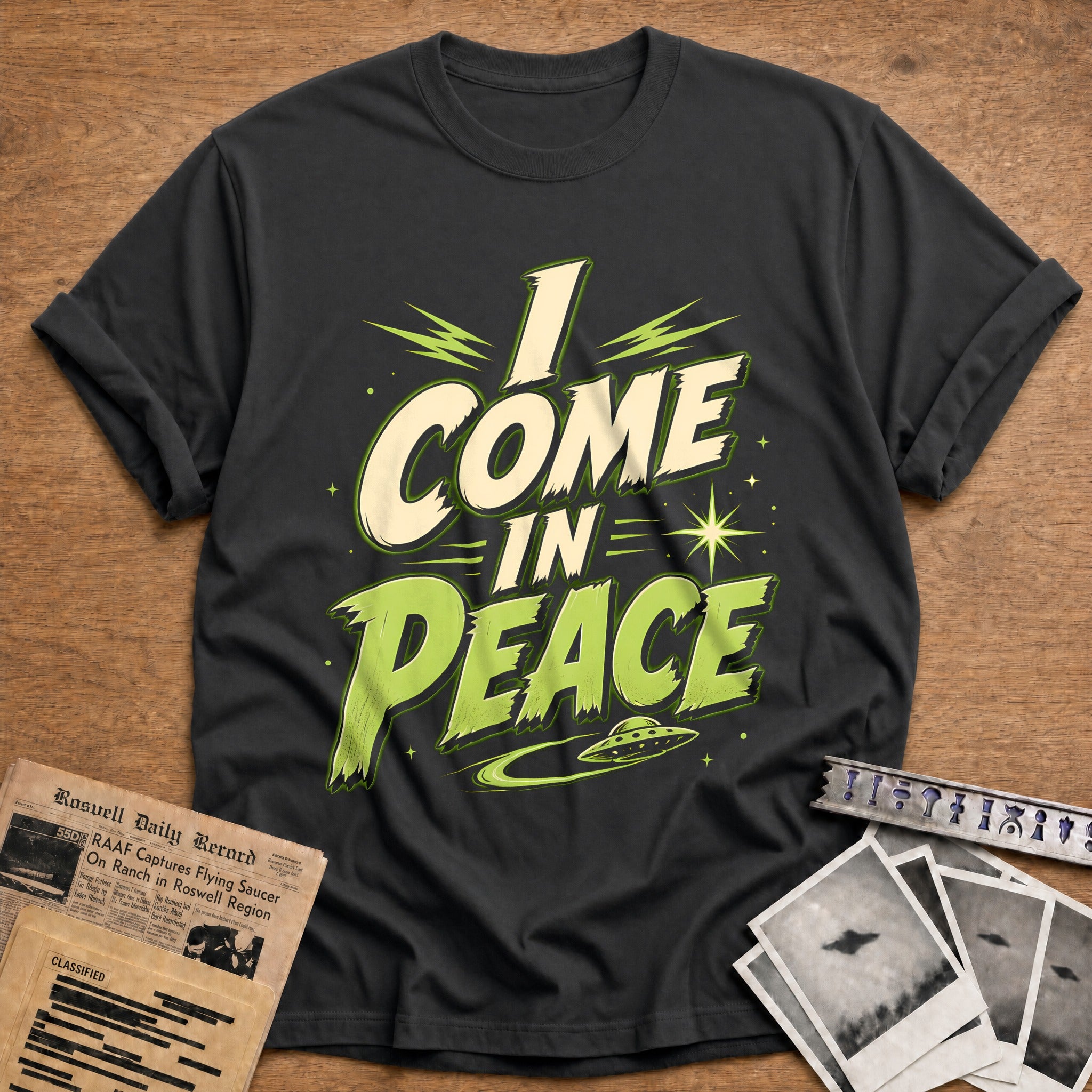 I Come In Peace 41 T-Shirt - Charcoal