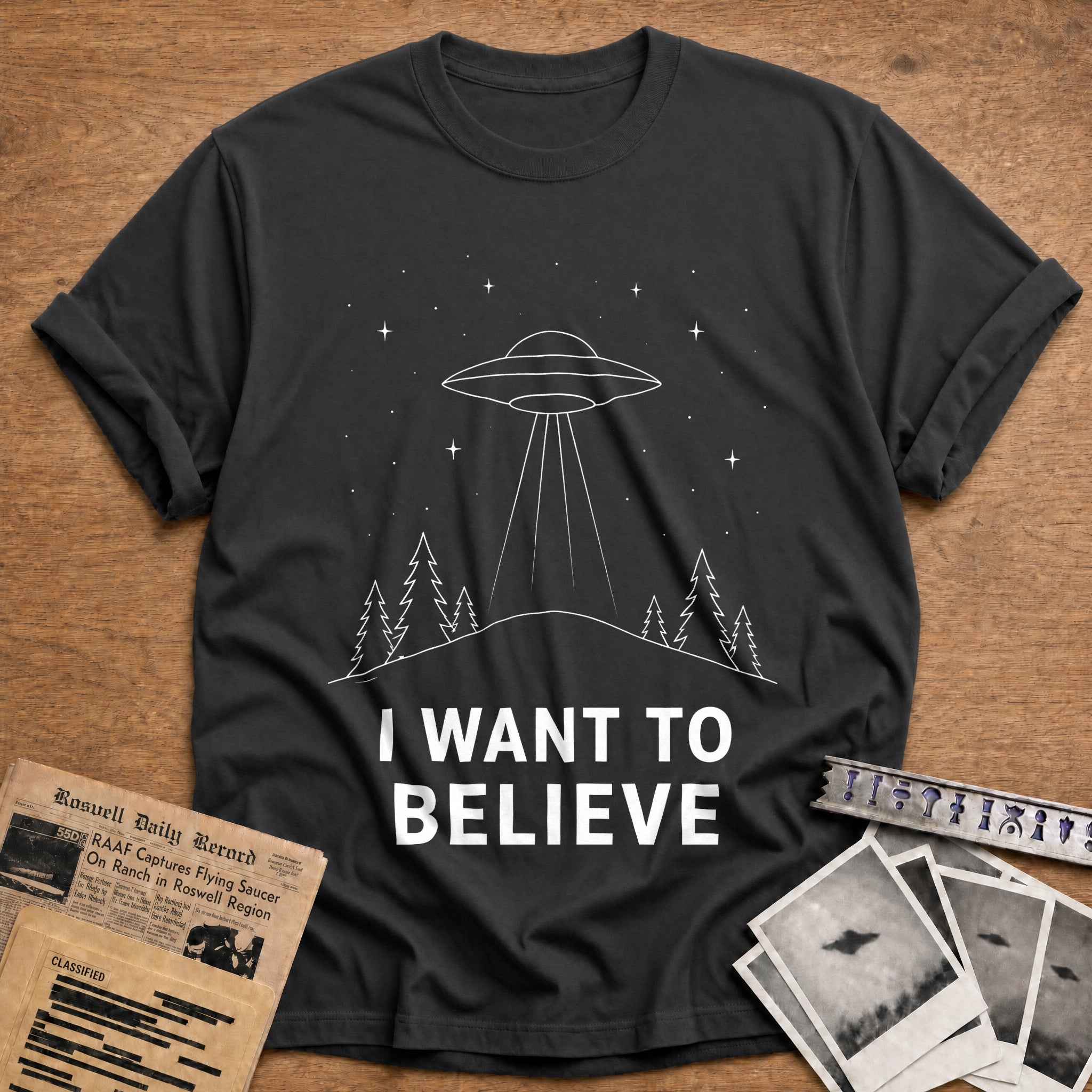 I Want To Believe 95 T-Shirt - Charcoal