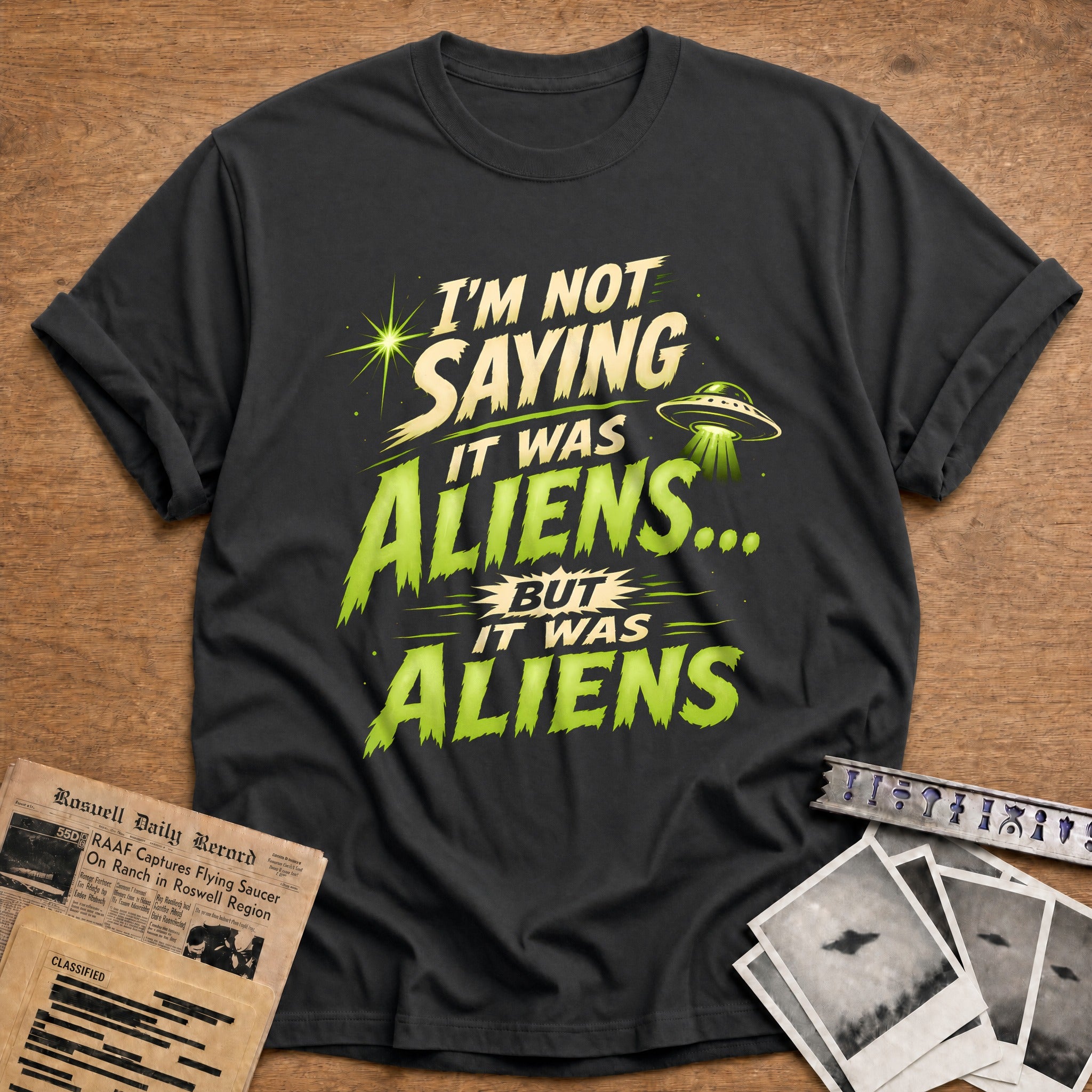 Im Not Saying It Was Aliens 39 T-Shirt - Charcoal