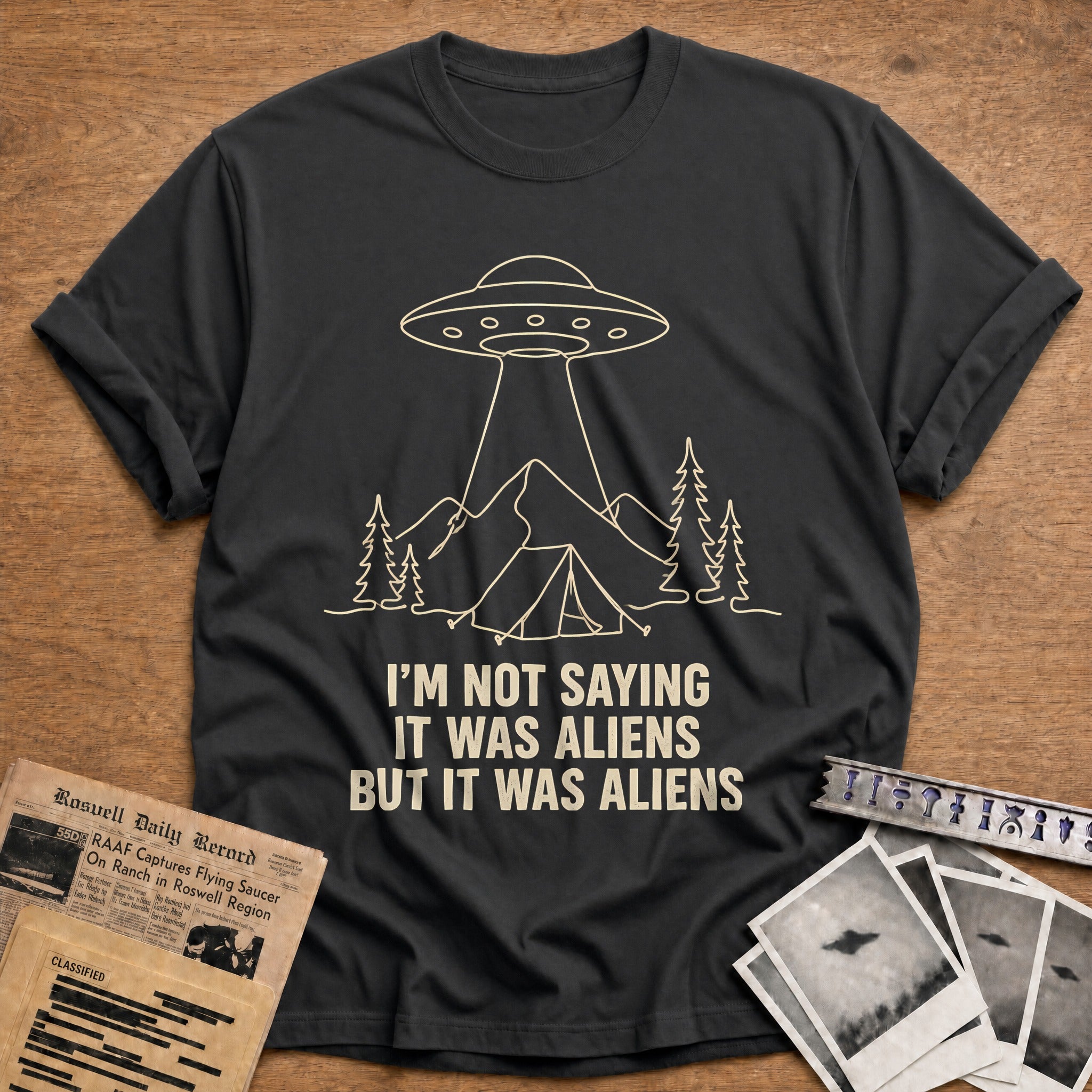 It Was Aliens 40 T-Shirt - Charcoal