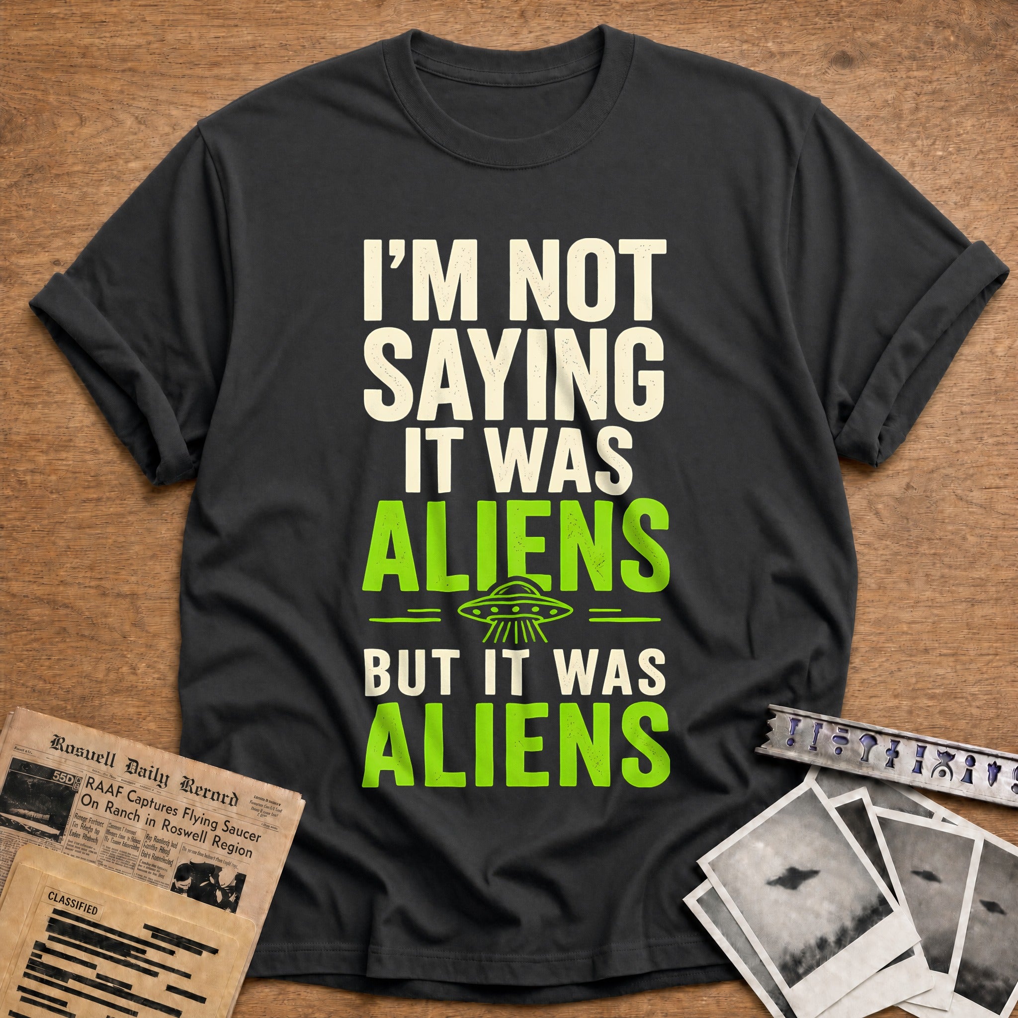 It Was Aliens 89 T-Shirt - Charcoal