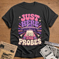 Just Here For The Probes Pink 50 T-Shirt - Charcoal