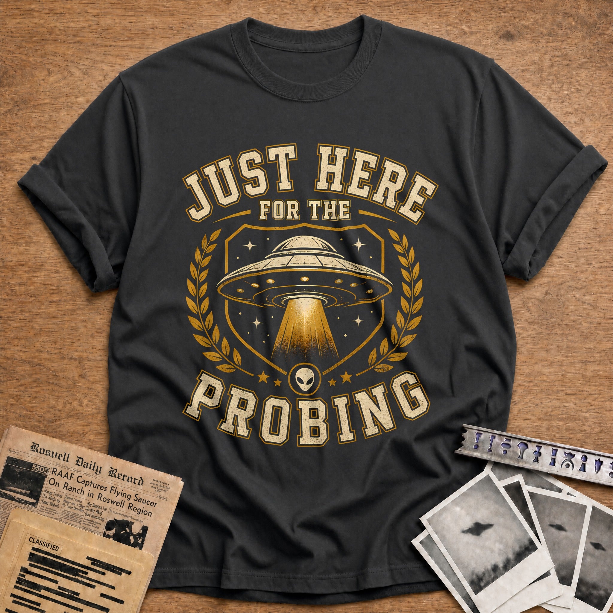 Just Here For The Probing 50 T-Shirt - Charcoal