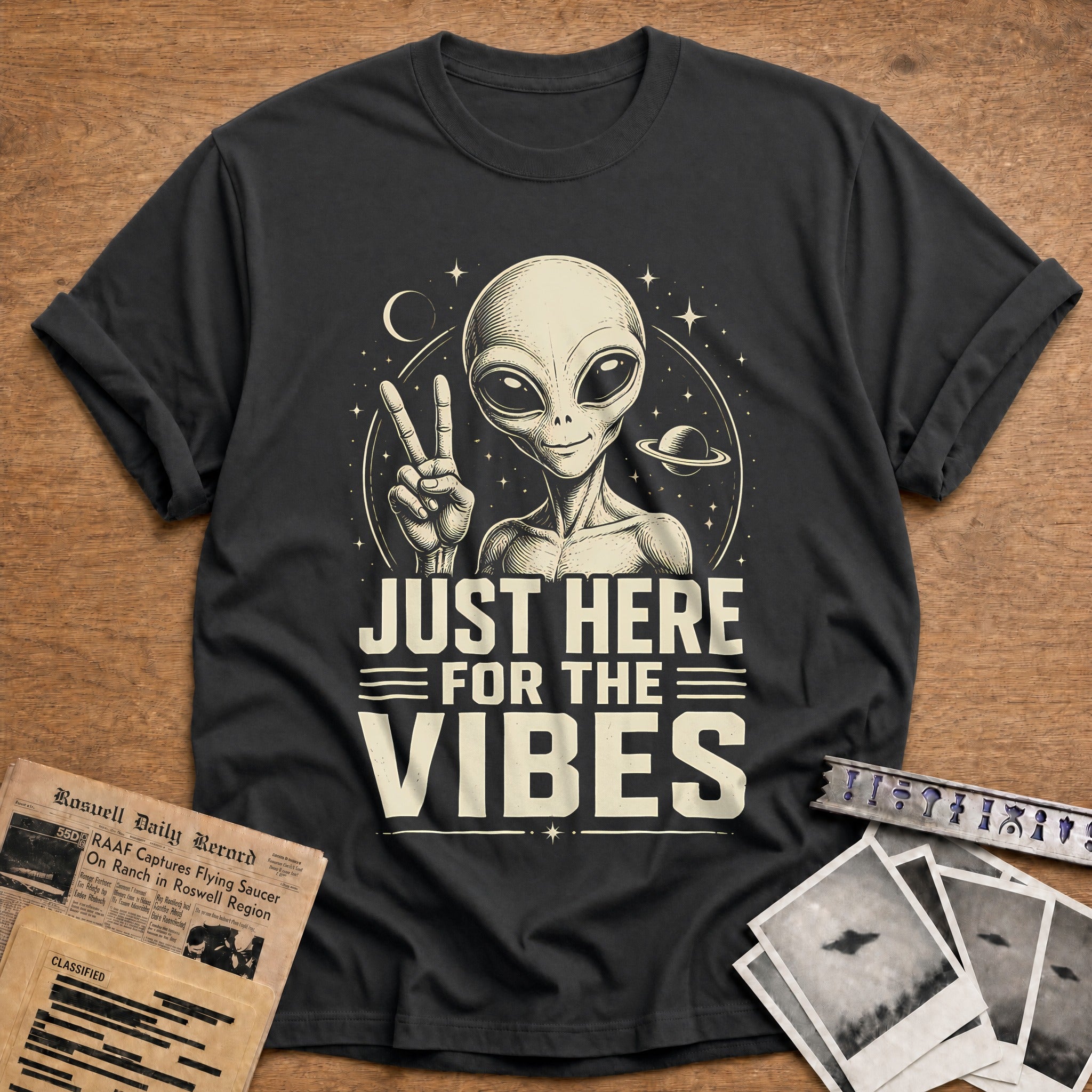 Just Here For The Vibes 12 T-Shirt - Charcoal