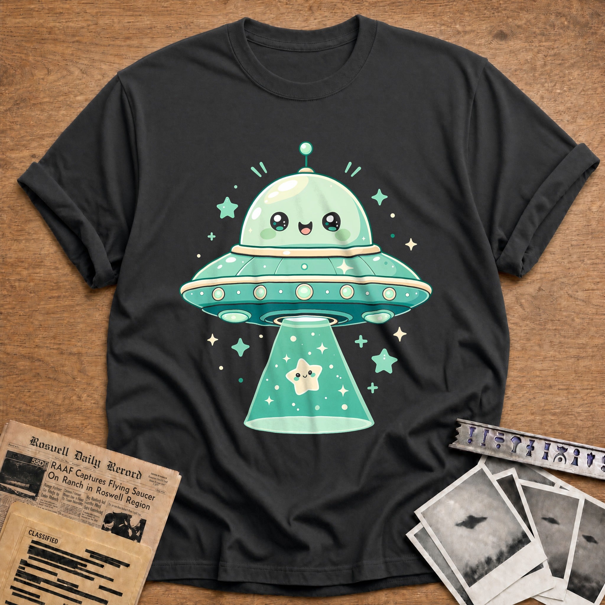 Kawaii Ufo 16 T-Shirt - Charcoal