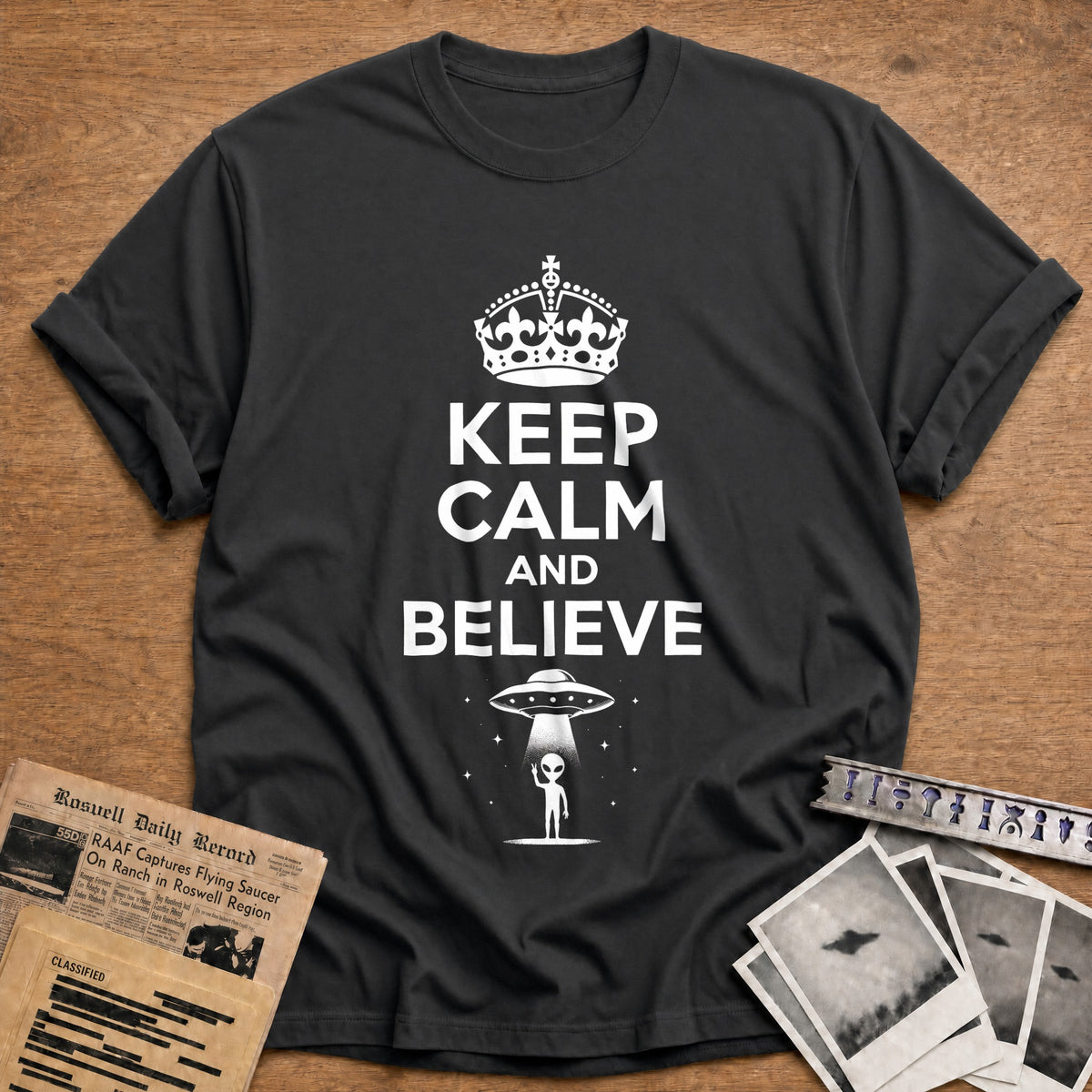 Keep Calm And Believe 18 T-Shirt - Charcoal