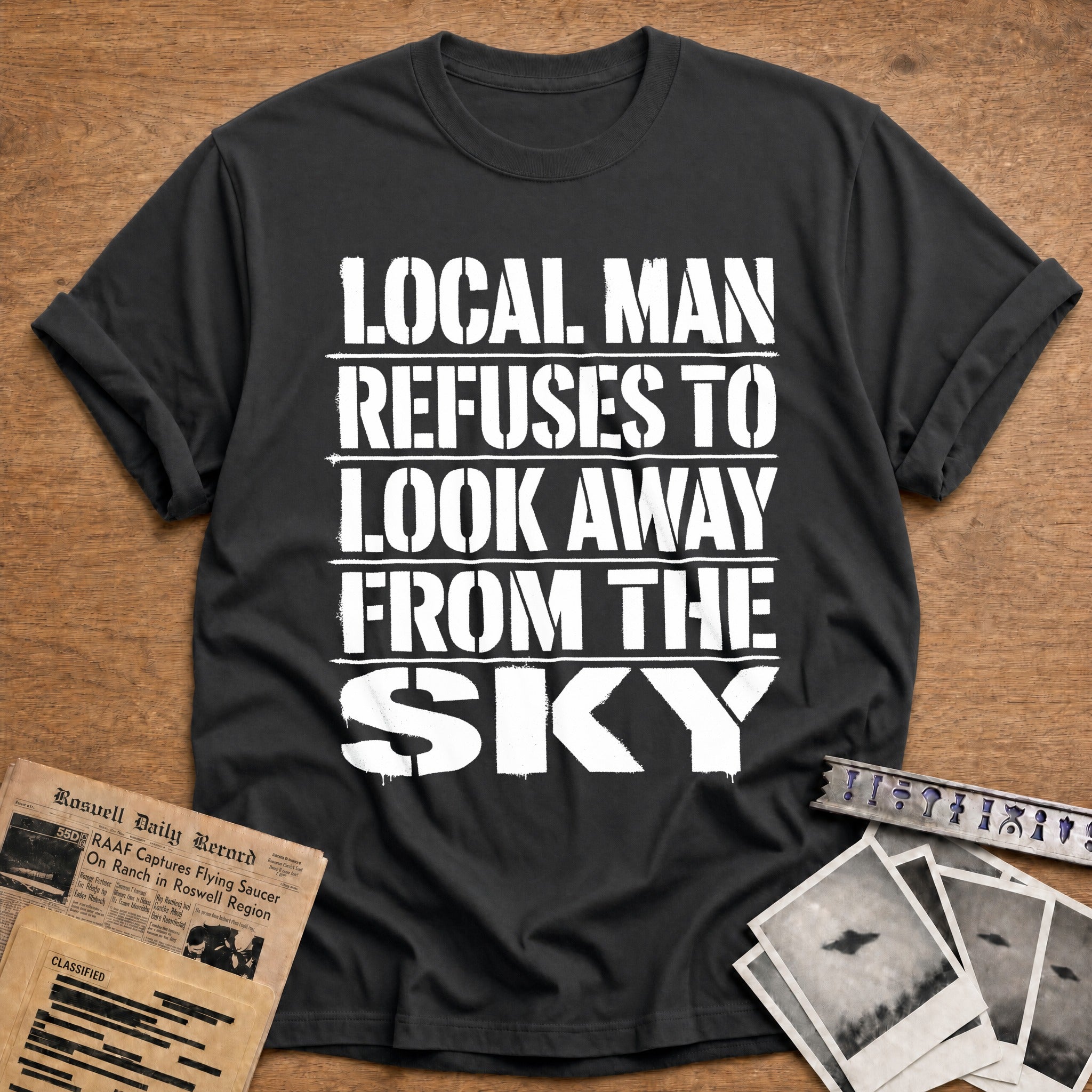 Local Man Refuses To Look Away - Charcoal