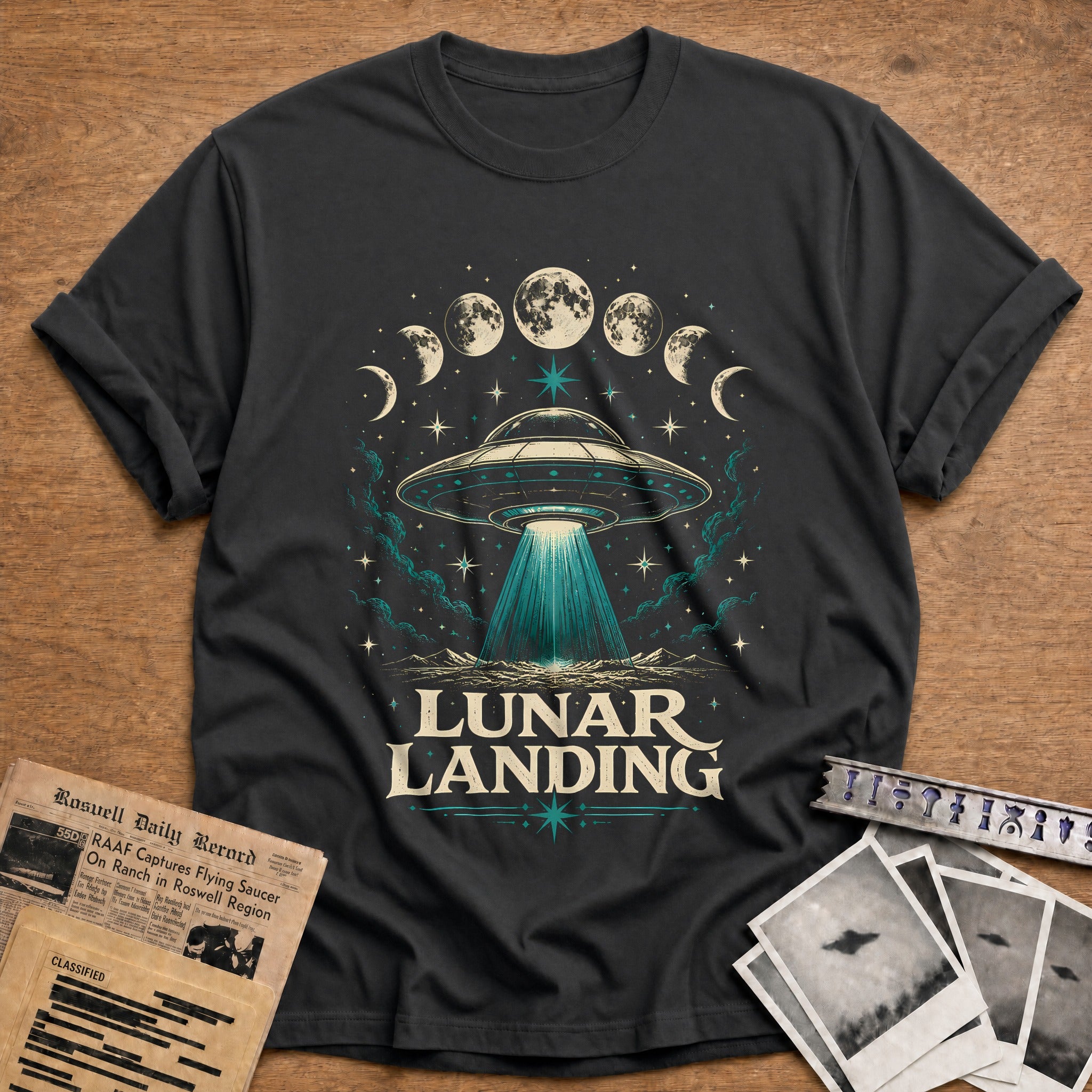 Lunar Landing T-Shirt - Charcoal