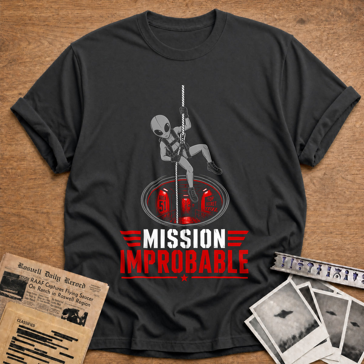 Mission Improbable 96 T-Shirt - Charcoal