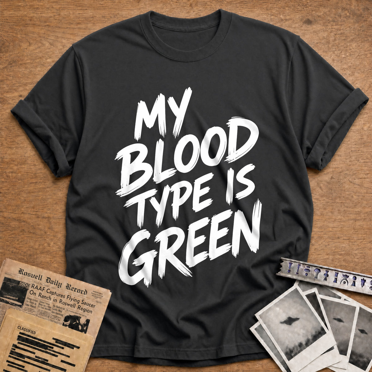 My Blood Type Is Green 68 T-Shirt - Charcoal