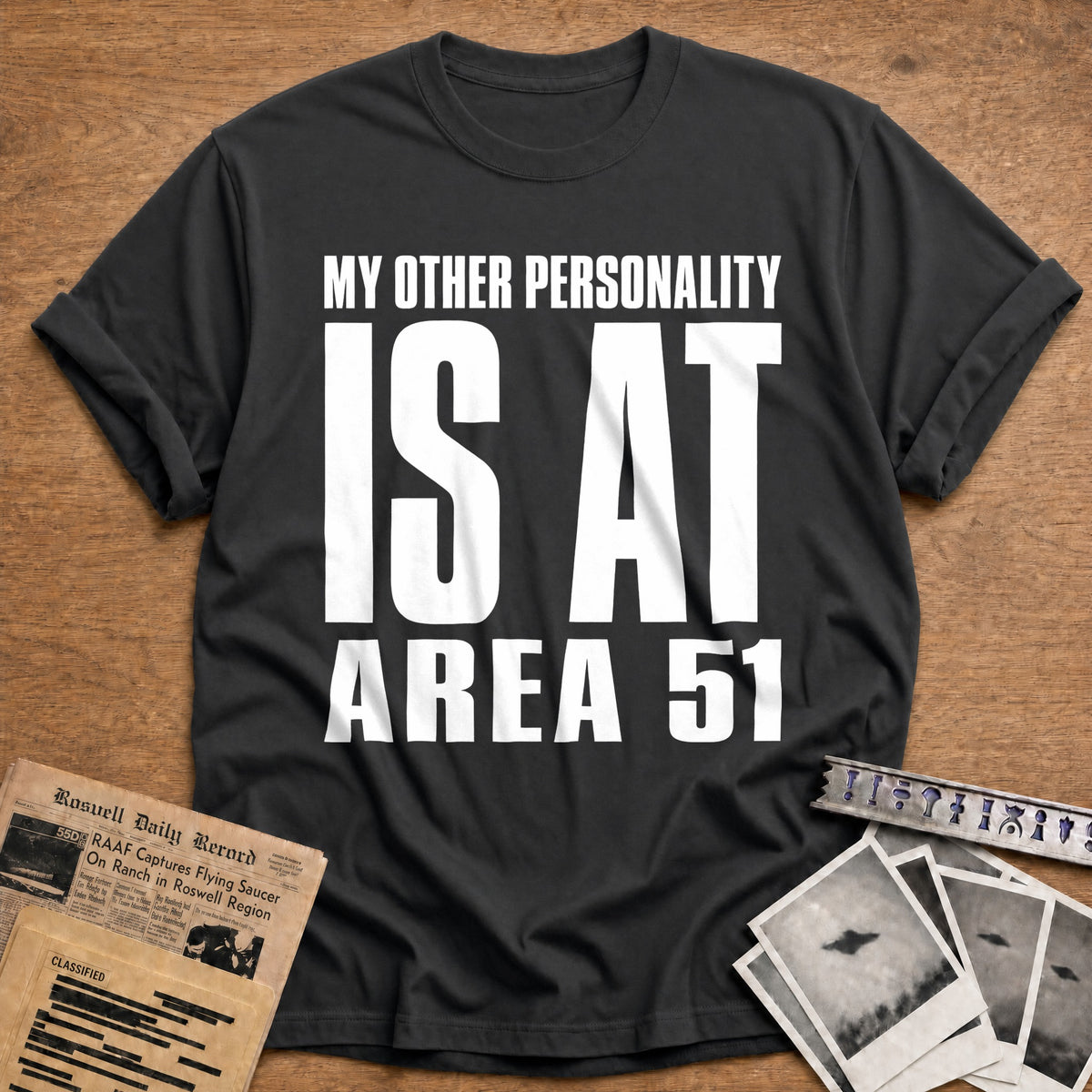 My Other Personality Is At Area 51 42 T-Shirt - Charcoal